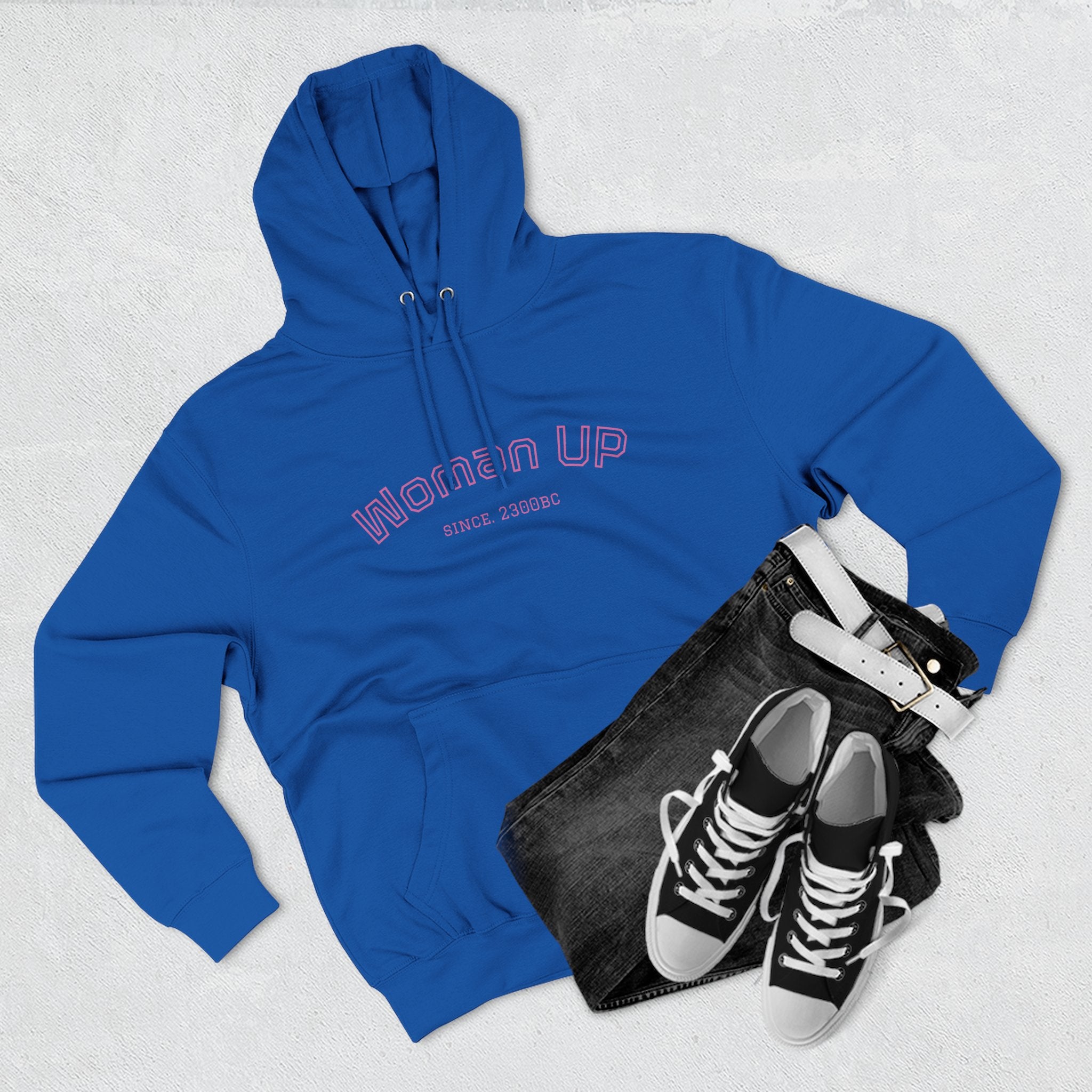 Empowering Women's Fleece Hoodie - 'Woman Up' & 'We Can Do It!' Designs