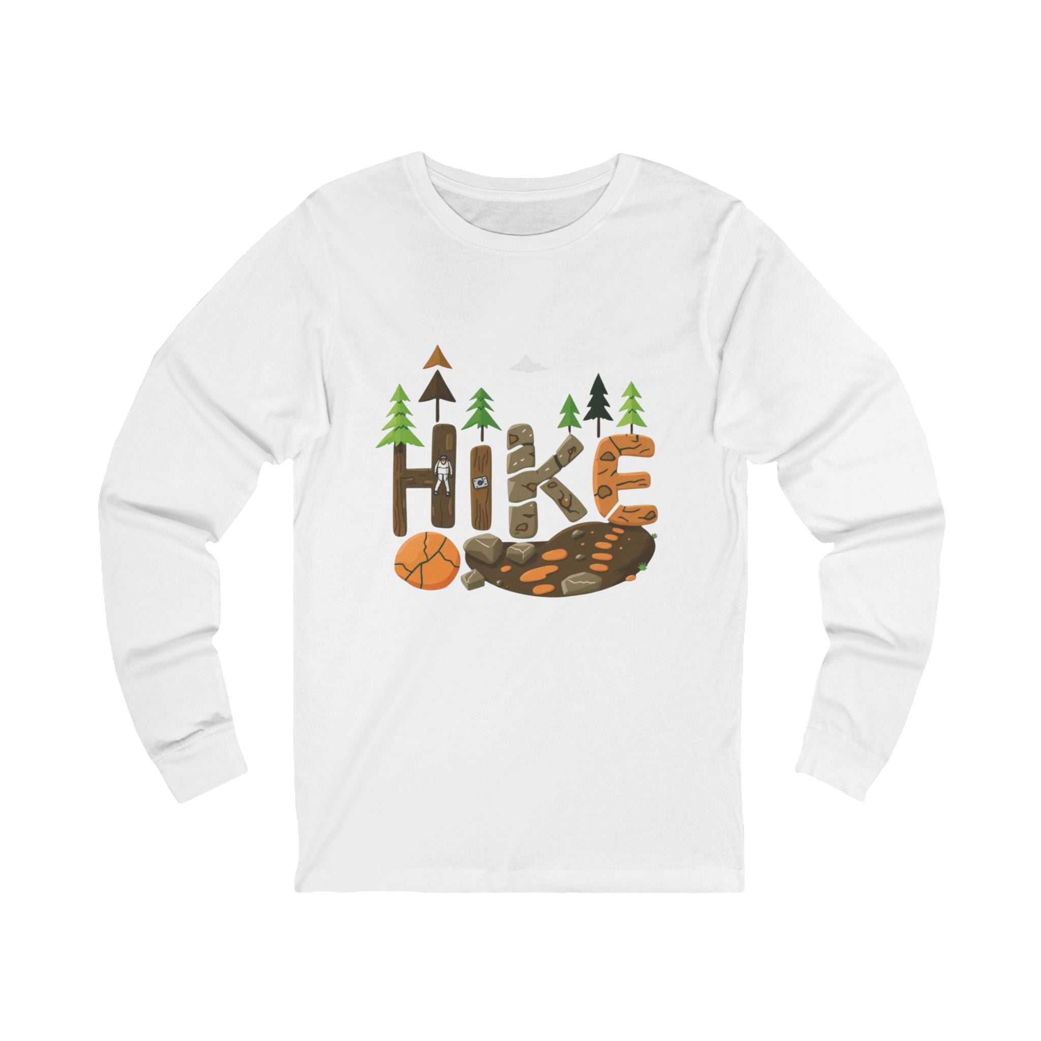 Outdoor Adventure Long Sleeve Tee - 'Hike' Graphic