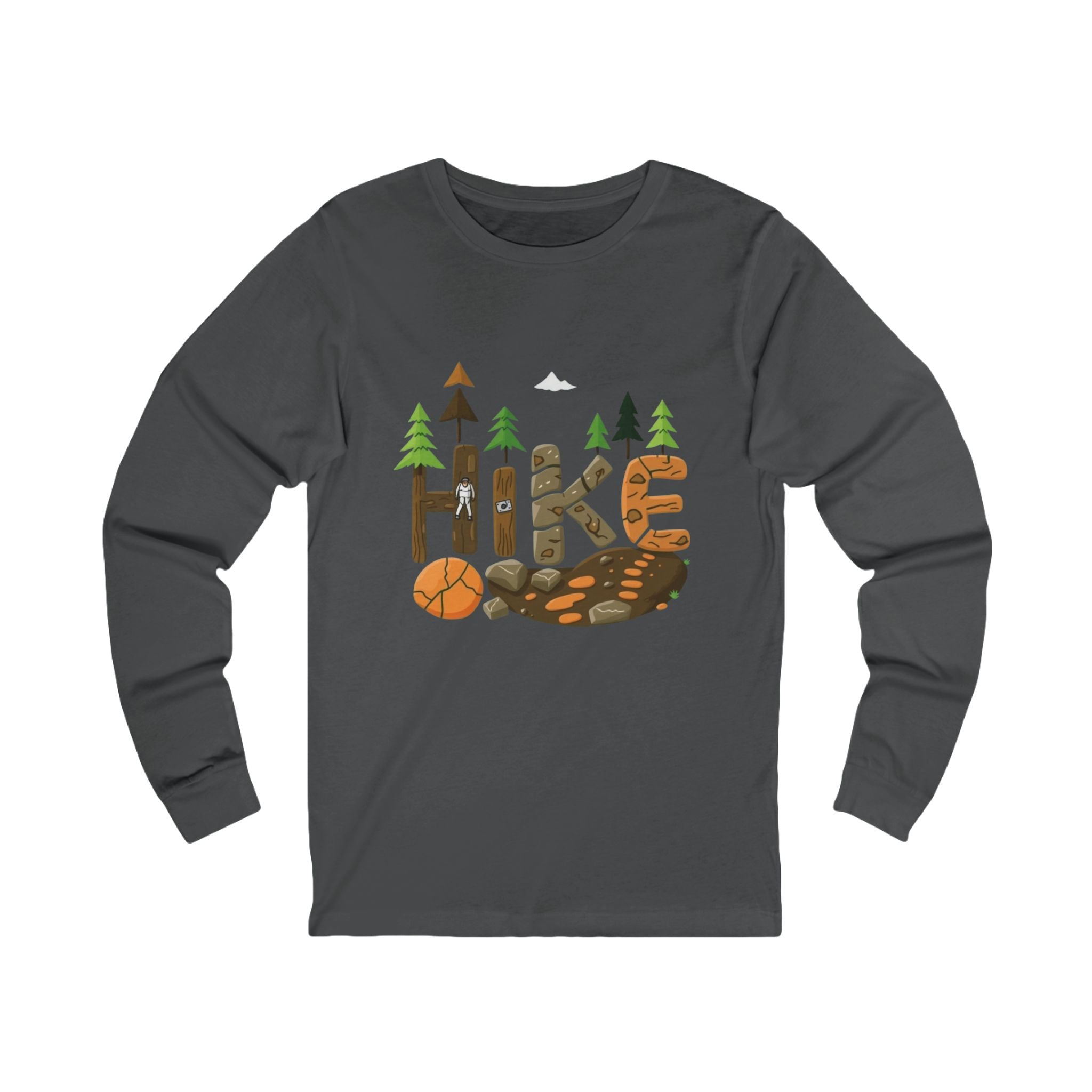 Outdoor Adventure Long Sleeve Tee - 'Hike' Graphic