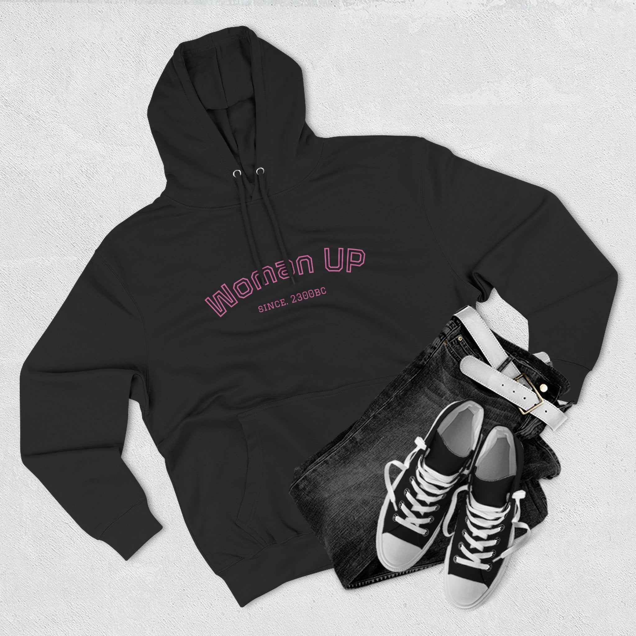 Empowering Women's Fleece Hoodie - 'Woman Up' & 'We Can Do It!' Designs