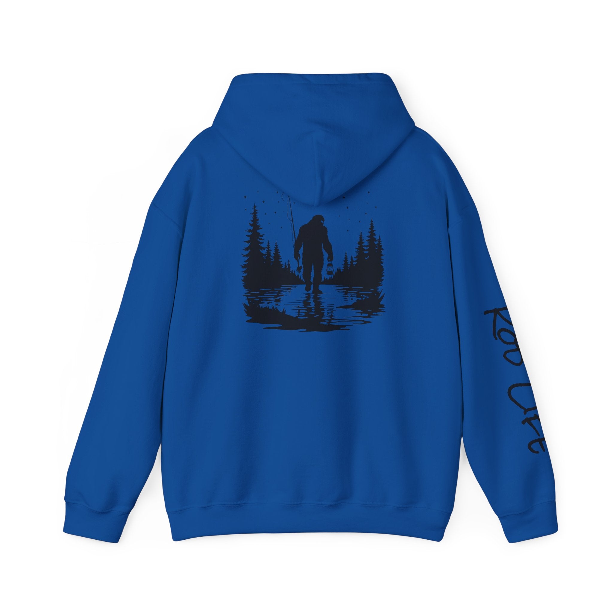 Gone Fishin' Bigfoot Hoodie - Unisex Heavy Blend™ Sweatshirt for Nature Lovers