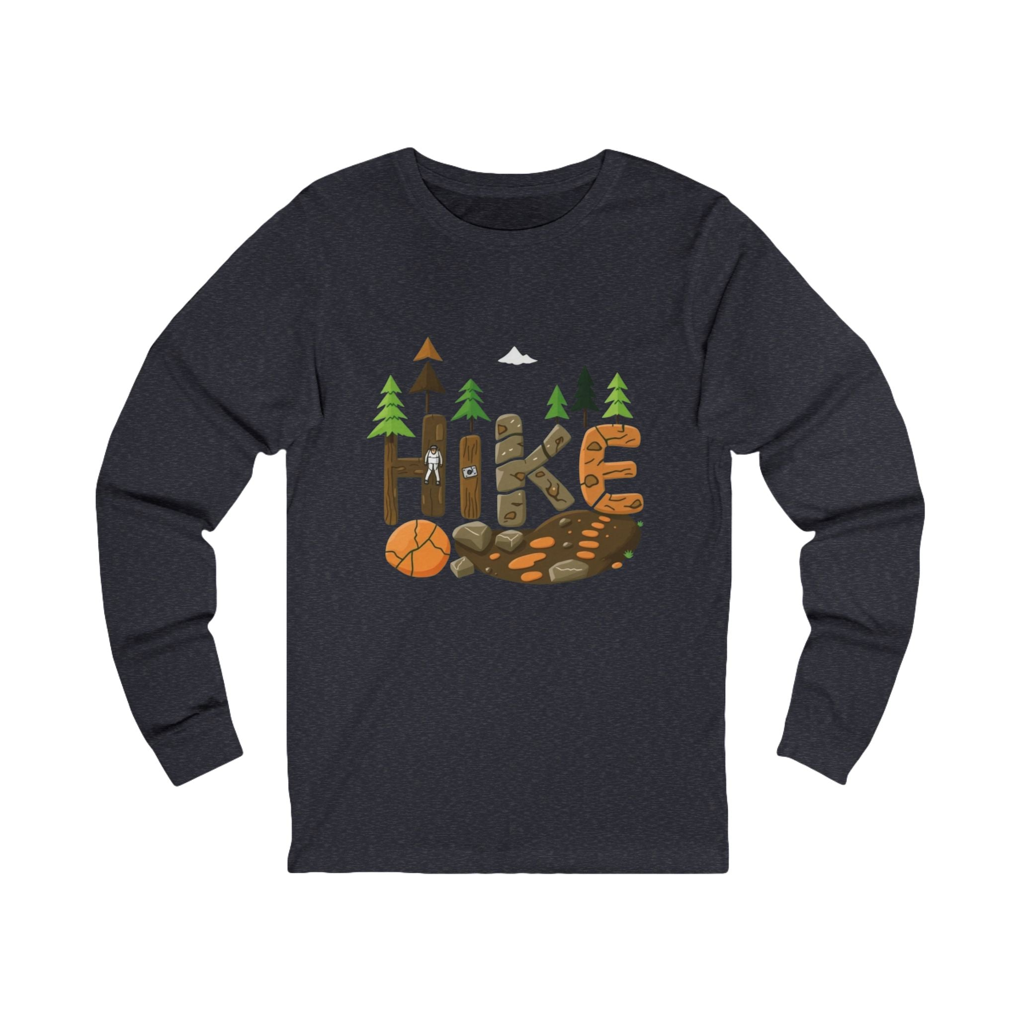 Outdoor Adventure Long Sleeve Tee - 'Hike' Graphic