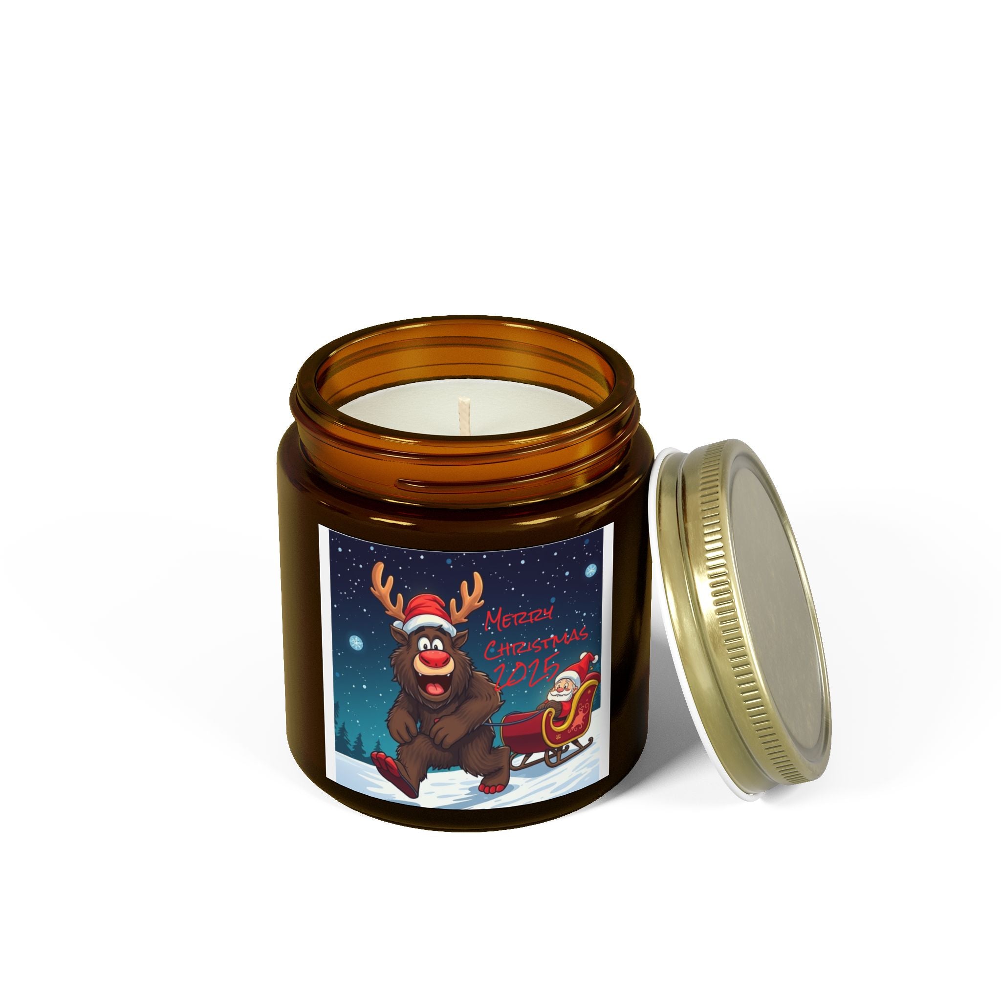 Holiday Scented Candles - Coconut Apricot Wax (4oz, 9oz) - Merry Christmas 2023