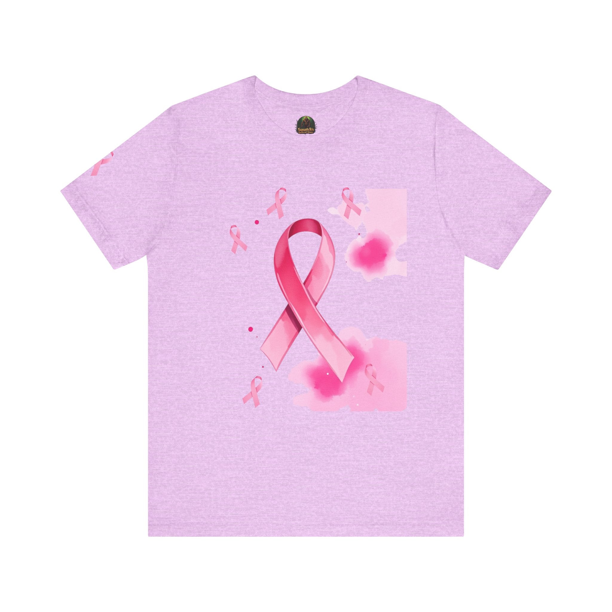 Breast Cancer Awareness Tee - Unisex Jersey Short Sleeve Shirt with Pink Ribbon Design
