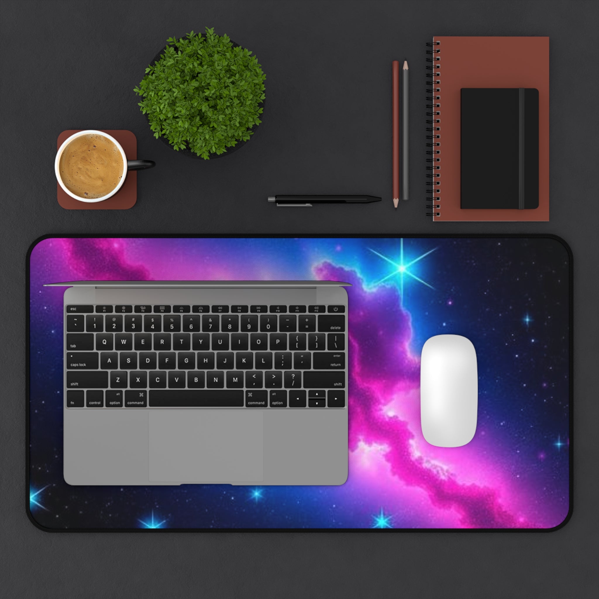 Cosmic Space Desk Mat - Vibrant Galaxy Design