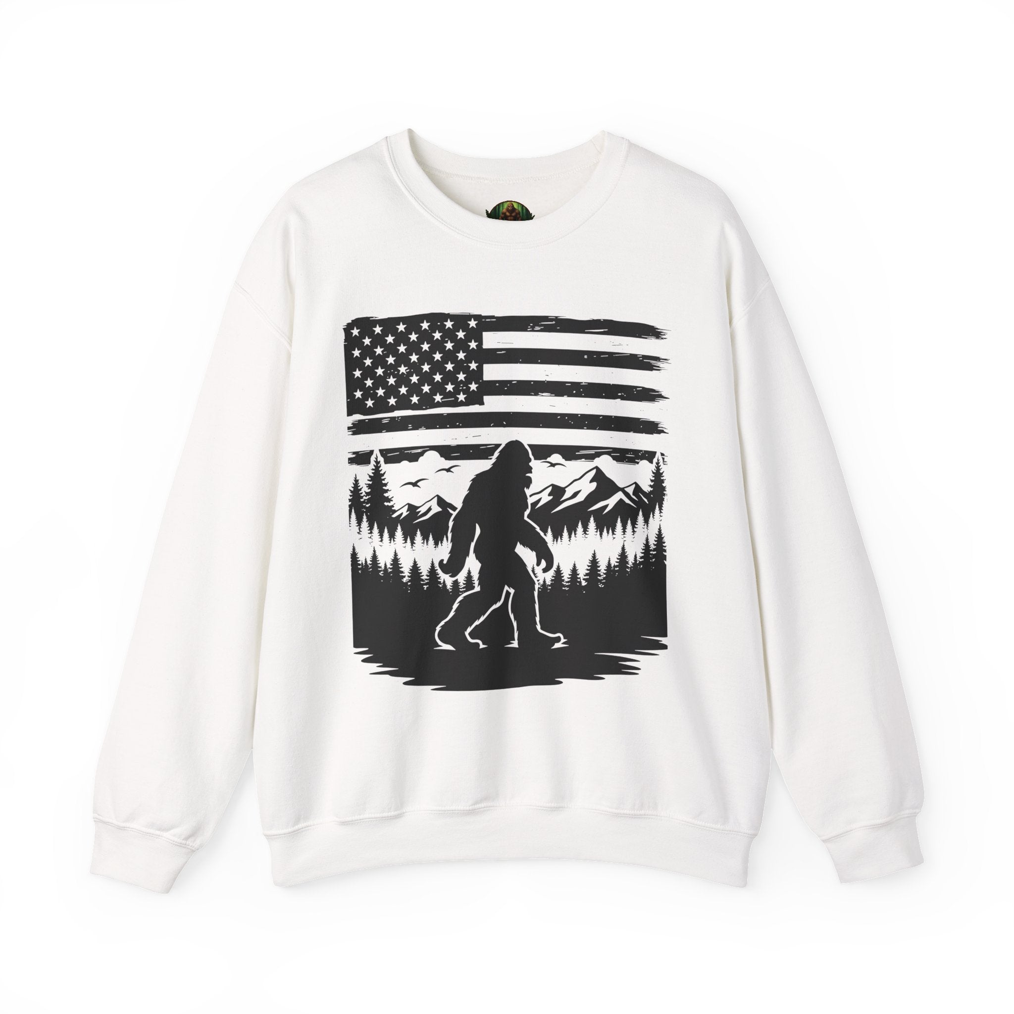 Bigfoot American Flag Crewneck Sweatshirt