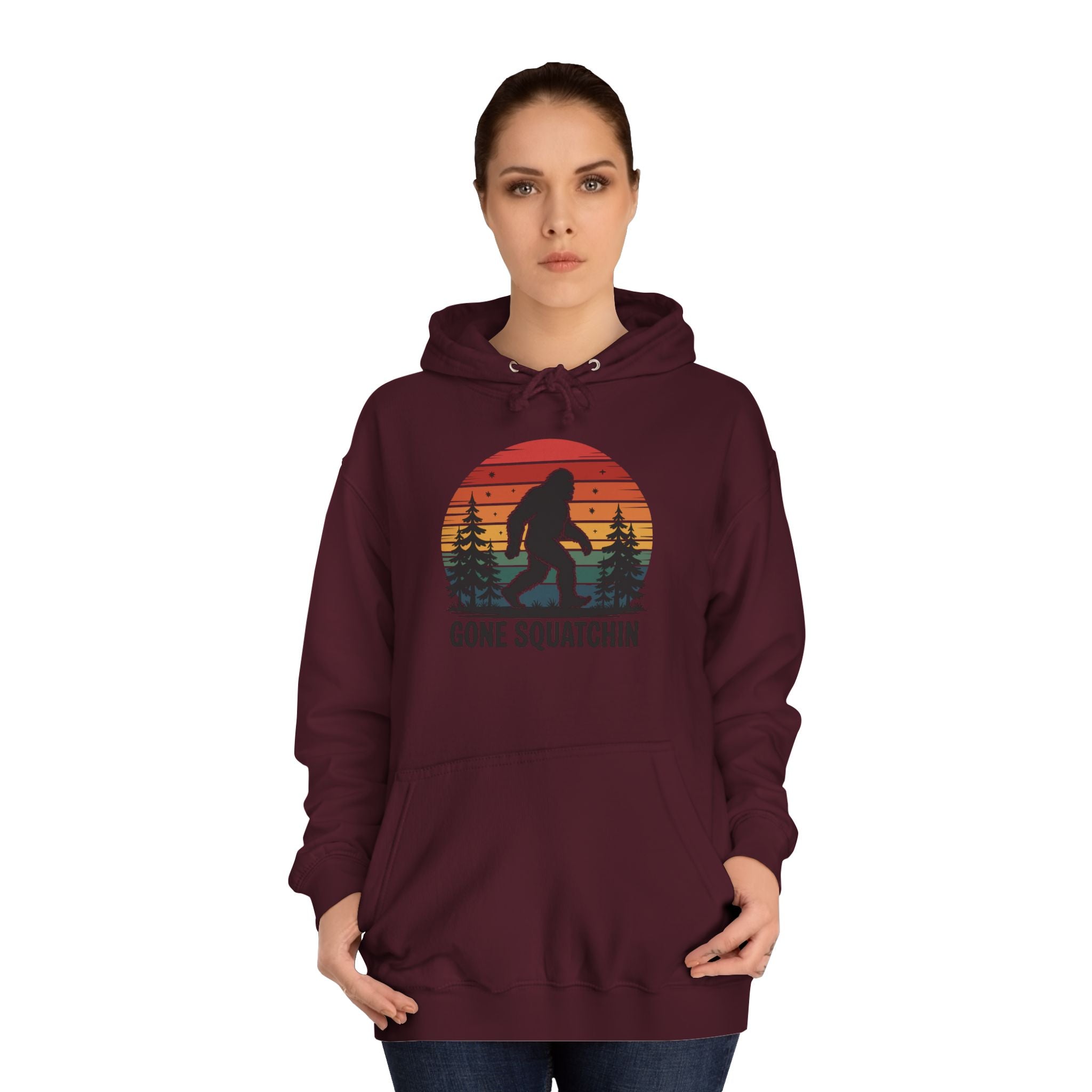 Retro Bigfoot Hoodie - "Gone Squatchin"
