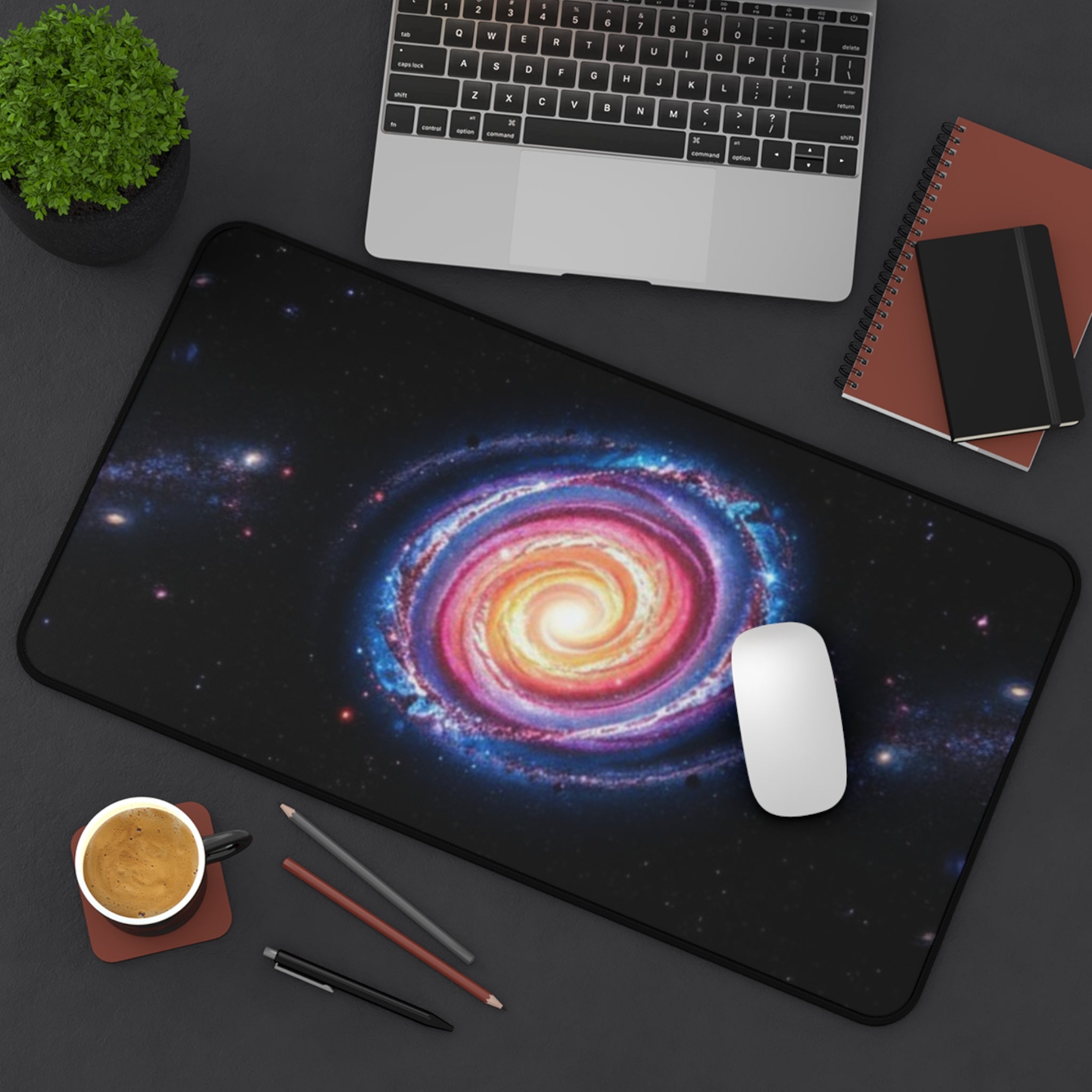 Cosmic Galaxy Desk Mat - Vibrant Space Design for Home Office Decor
