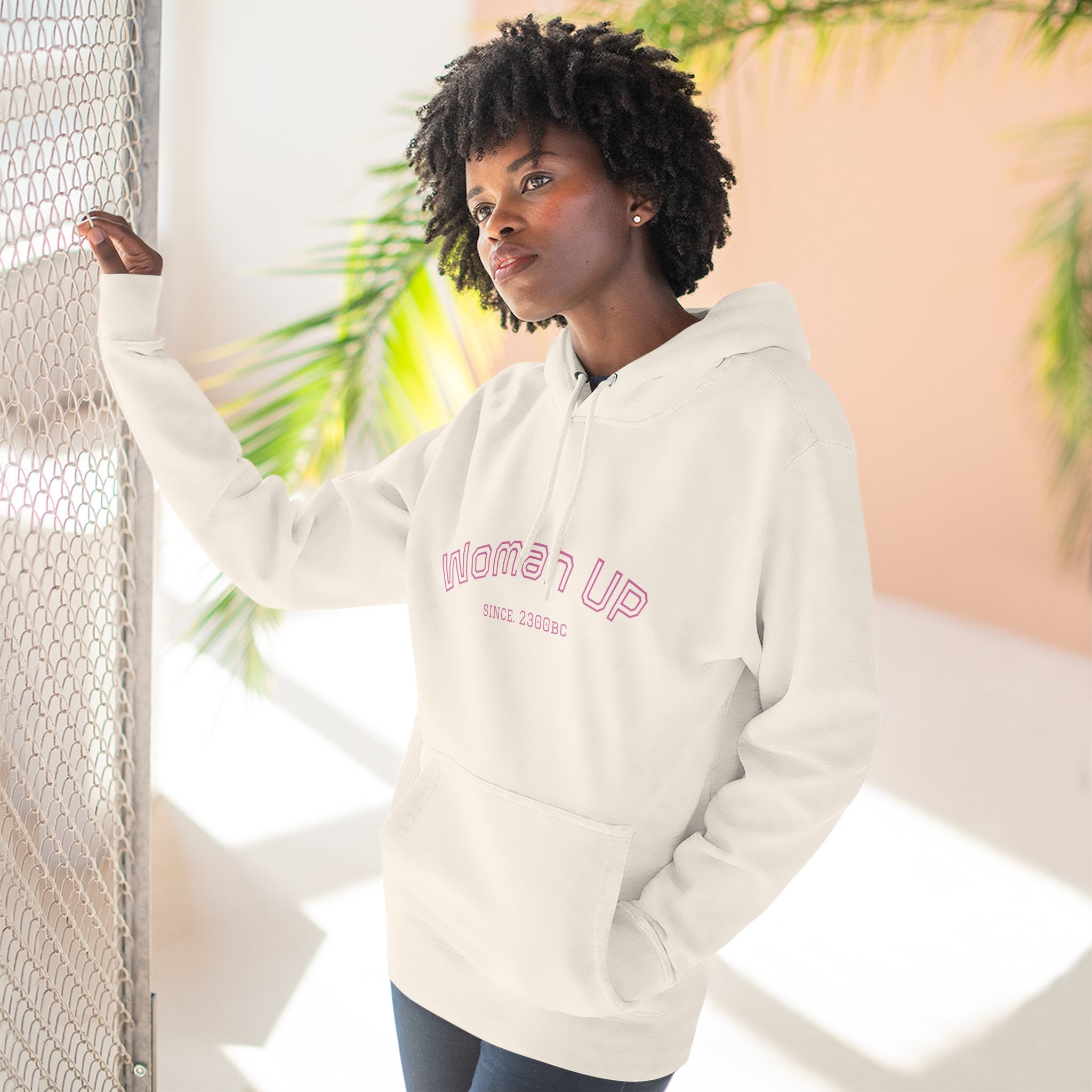 Empowering Women's Fleece Hoodie - 'Woman Up' & 'We Can Do It!' Designs
