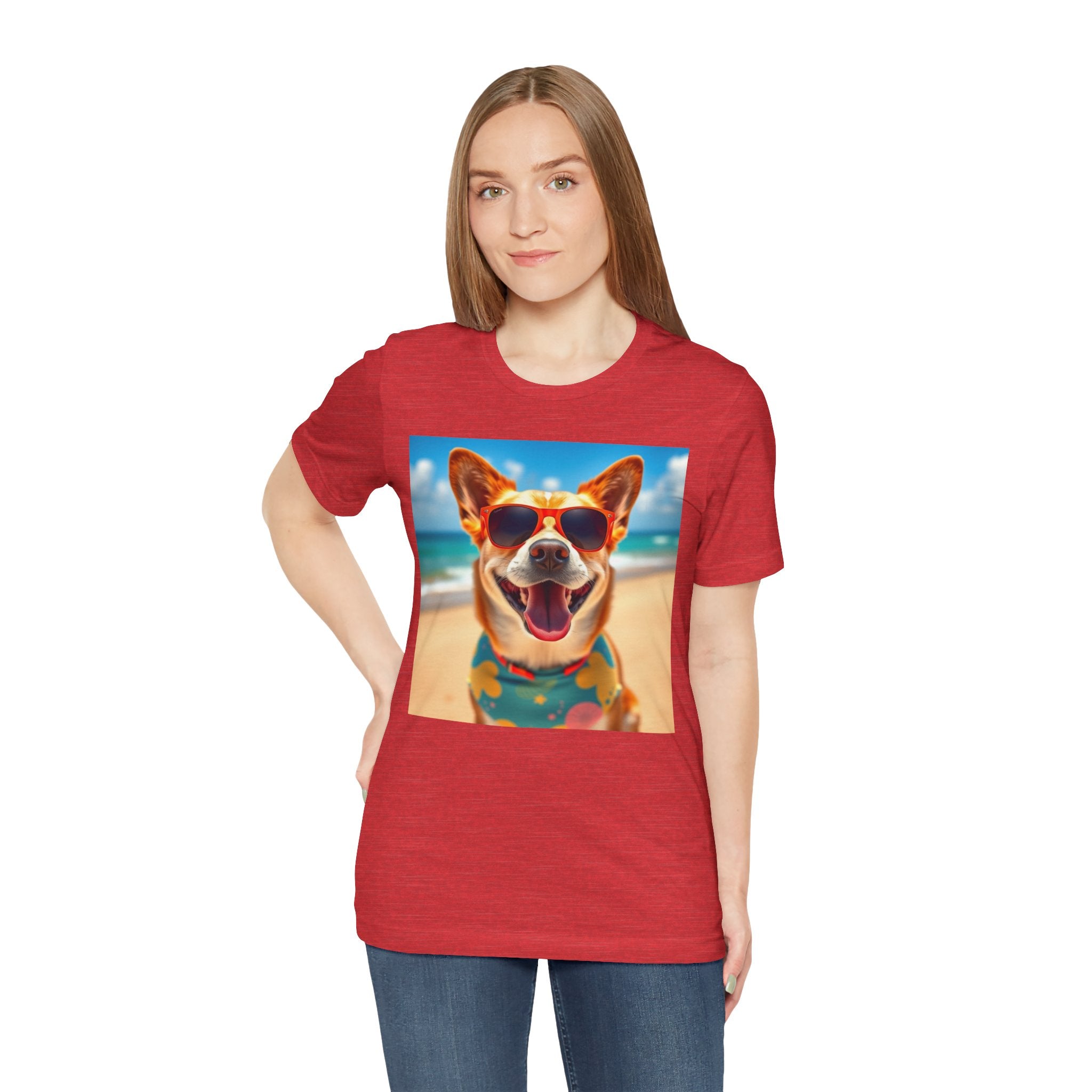 Happy Pup Beach Vibes Unisex Short Sleeve Tee
