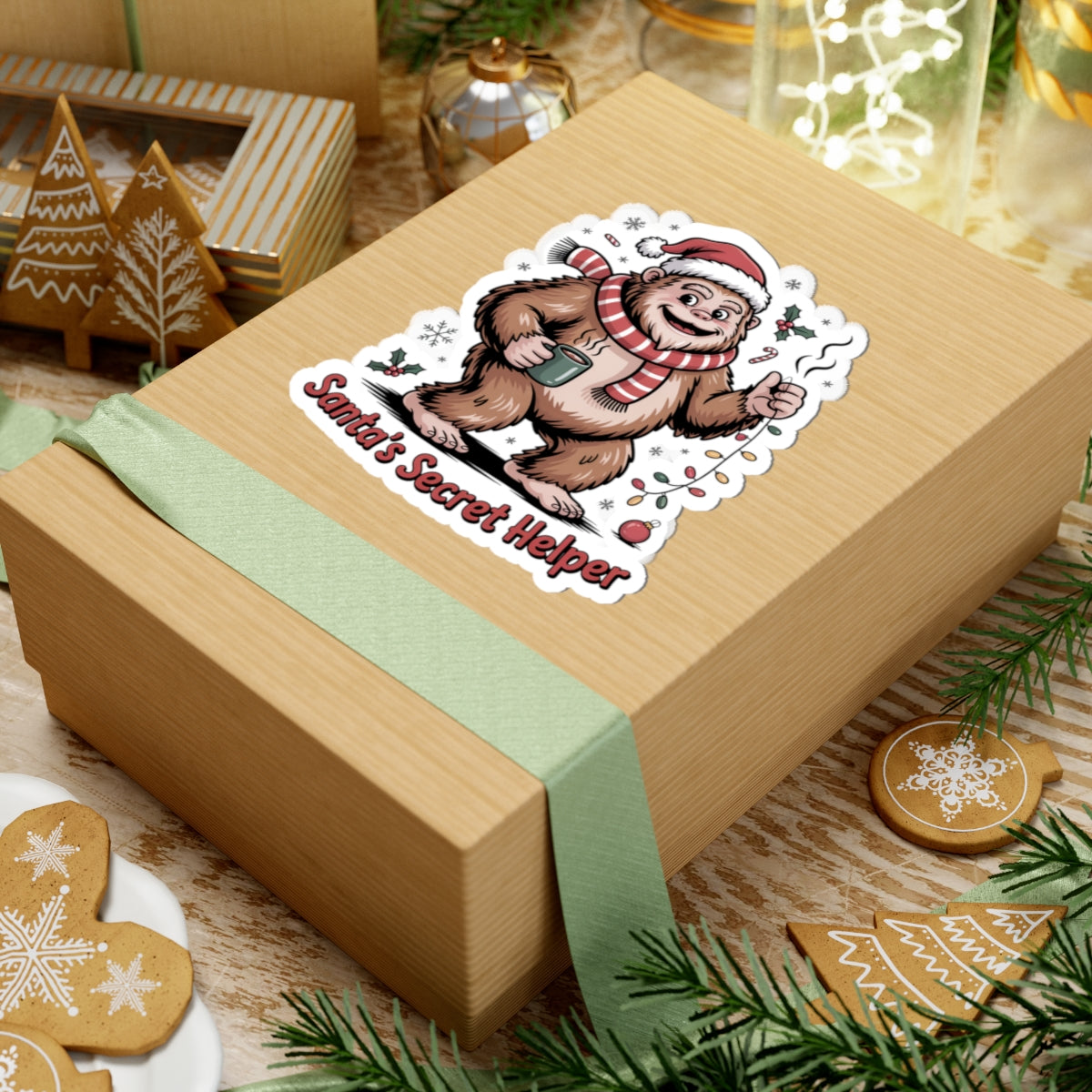 Santa's Secret Helper Kiss-Cut Stickers - Perfect for Holiday Cheer and Gifting