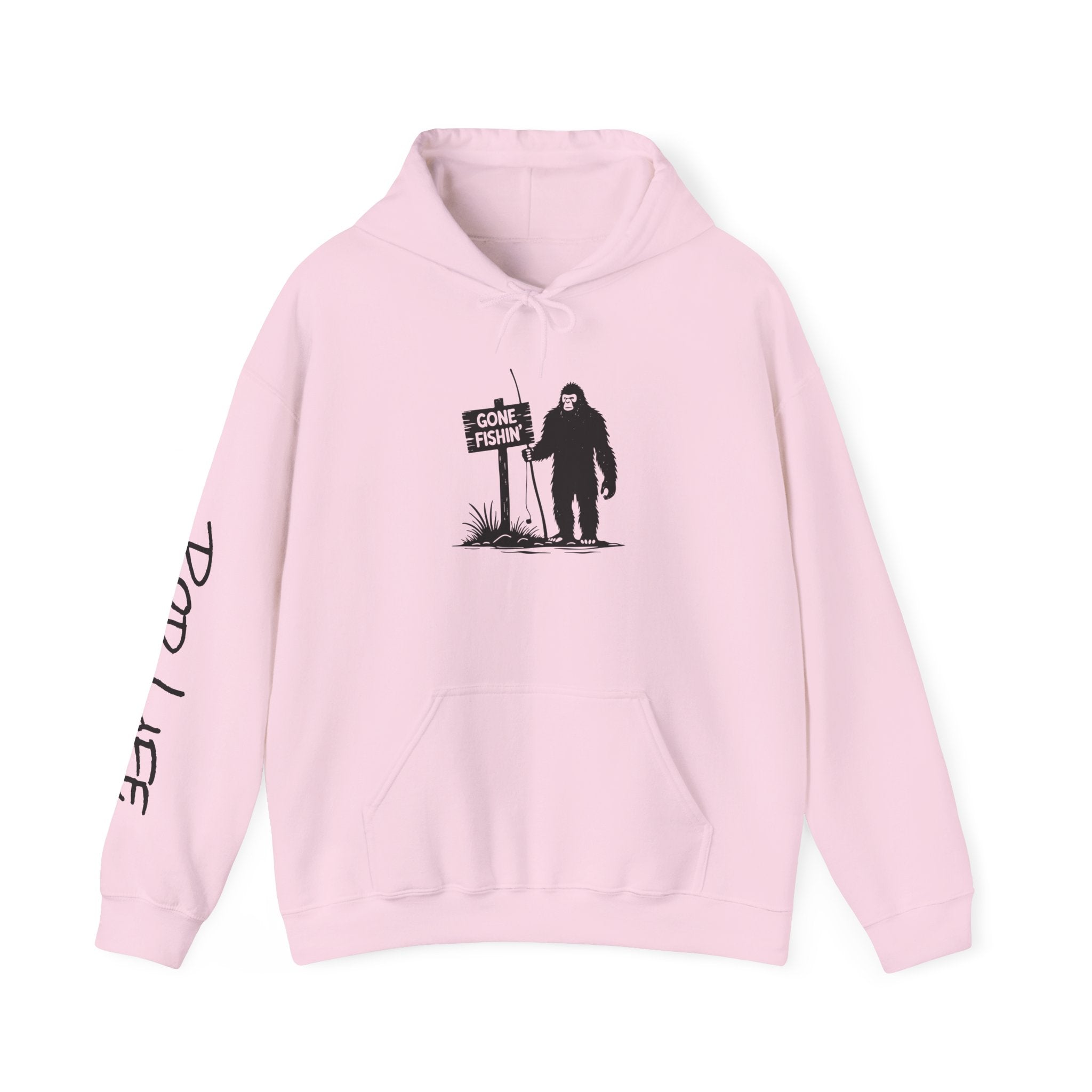Gone Fishin' Bigfoot Hoodie - Unisex Heavy Blend™ Sweatshirt for Nature Lovers