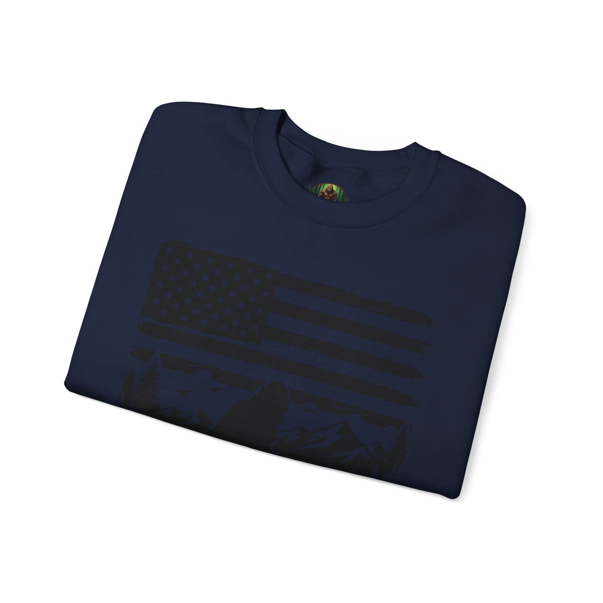 Bigfoot American Flag Crewneck Sweatshirt