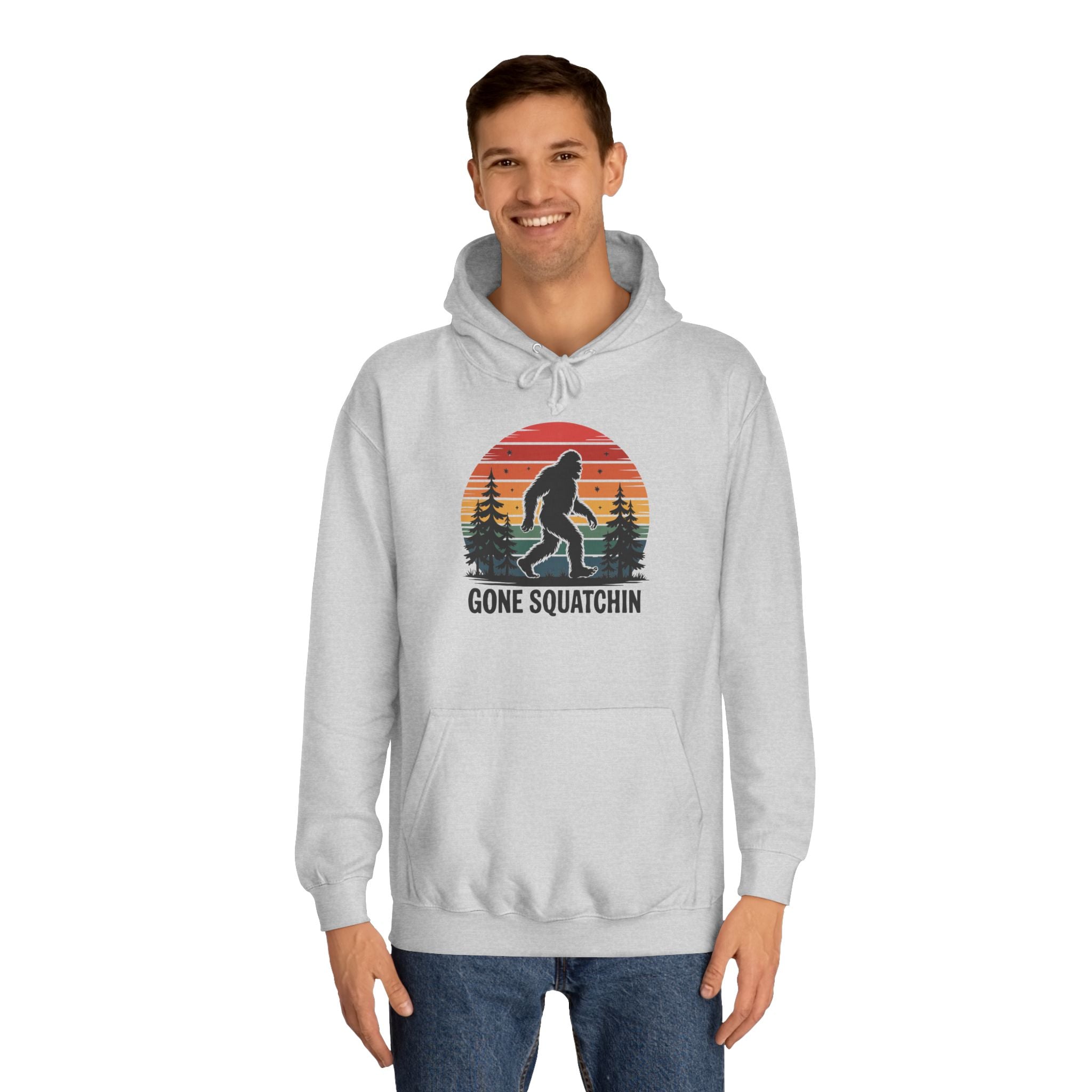 Retro Bigfoot Hoodie - "Gone Squatchin"