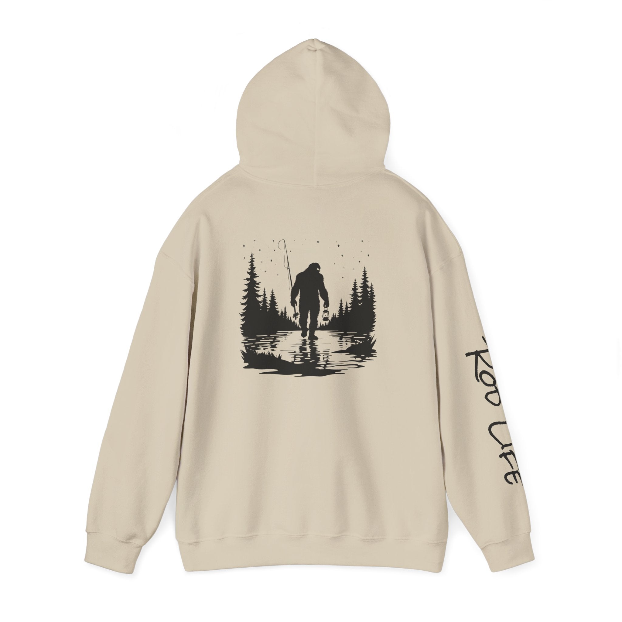 Gone Fishin' Bigfoot Hoodie - Unisex Heavy Blend™ Sweatshirt for Nature Lovers