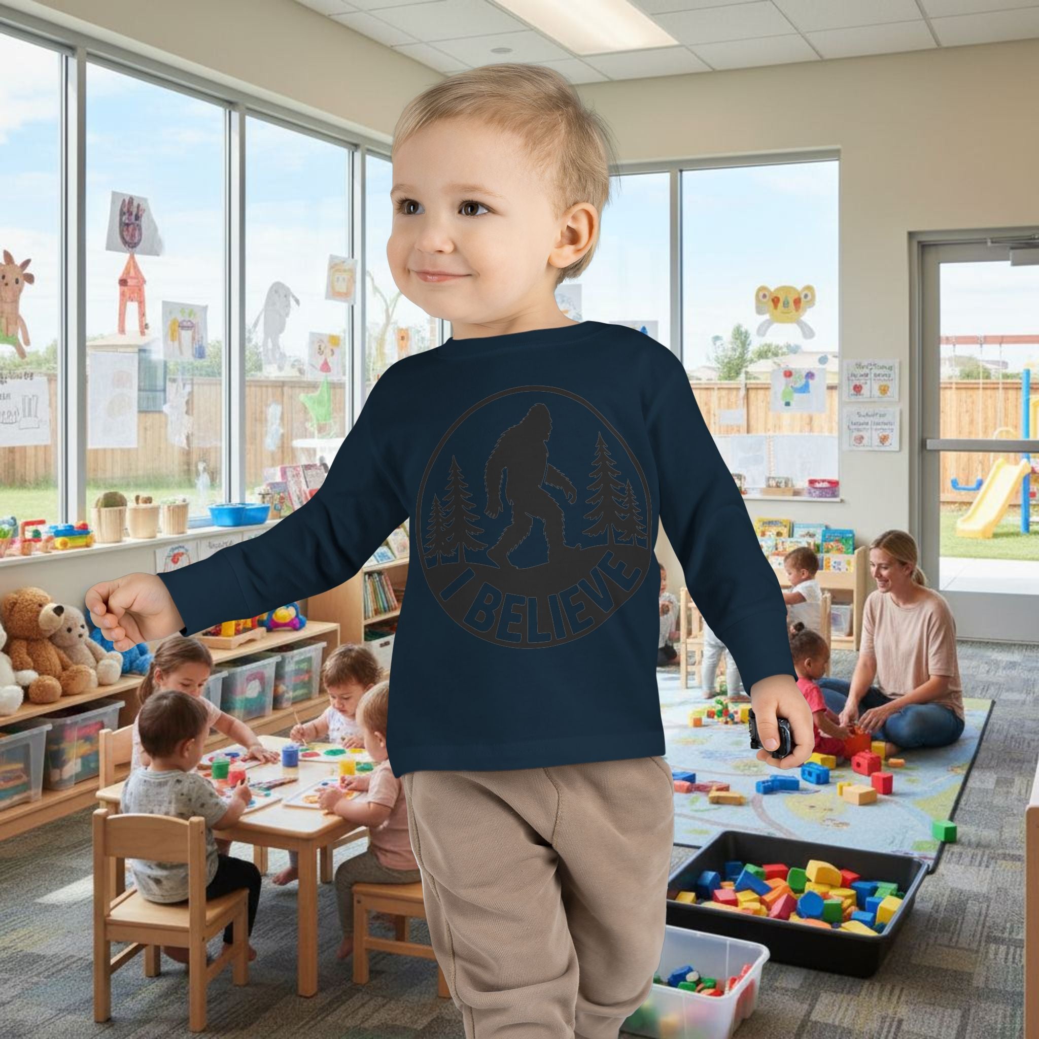 I Believe Bigfoot Toddler Long Sleeve Tee