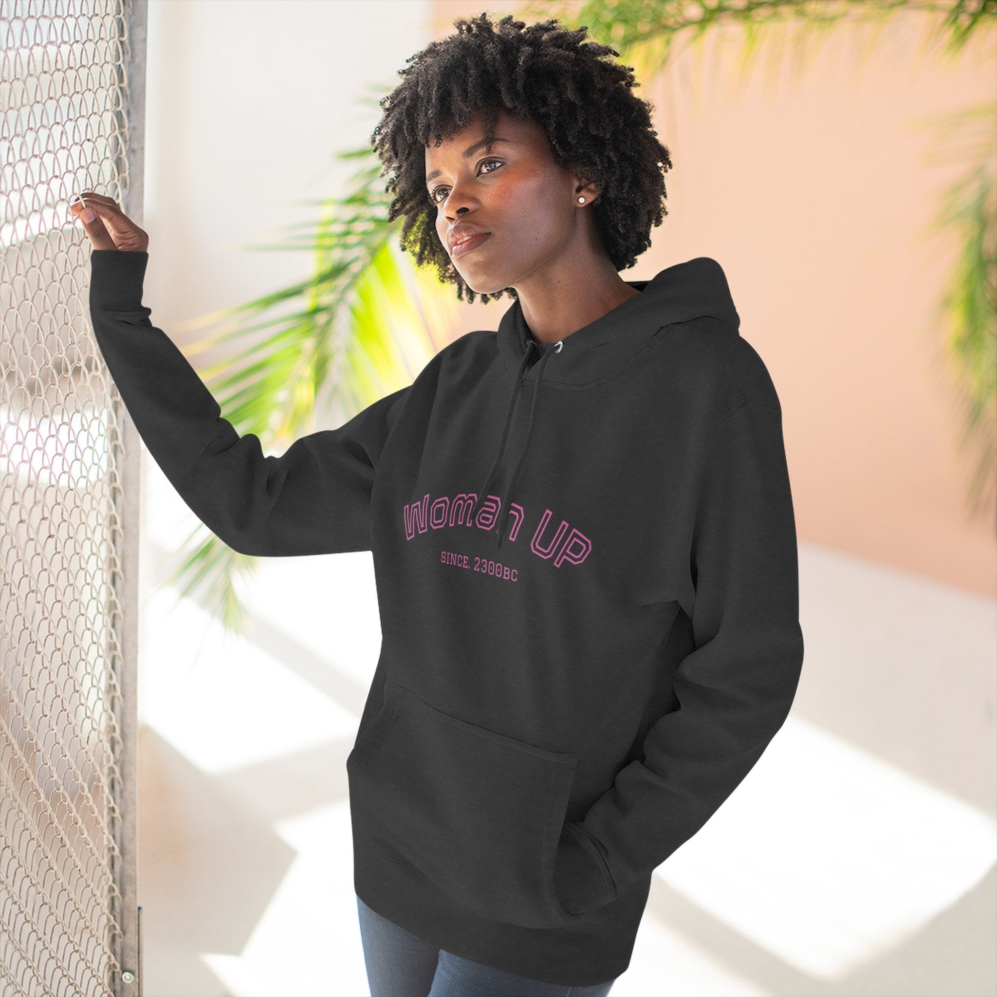 Empowering Women's Fleece Hoodie - 'Woman Up' & 'We Can Do It!' Designs