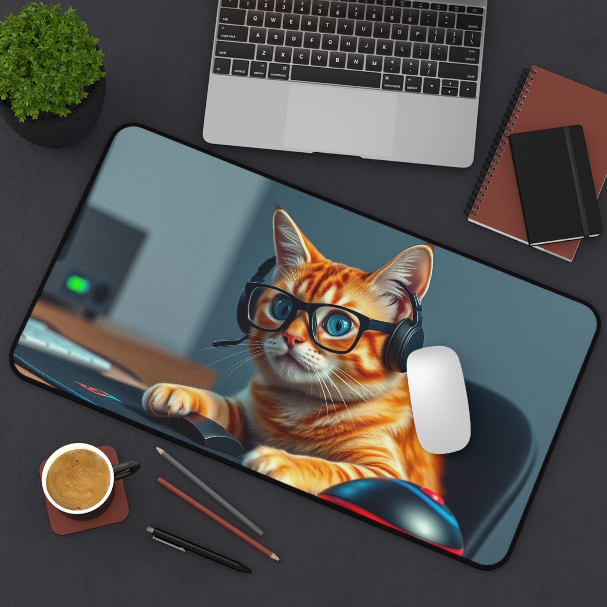 Playful Cat Desk Mat - Perfect Home Office Accessory for Cat Lovers