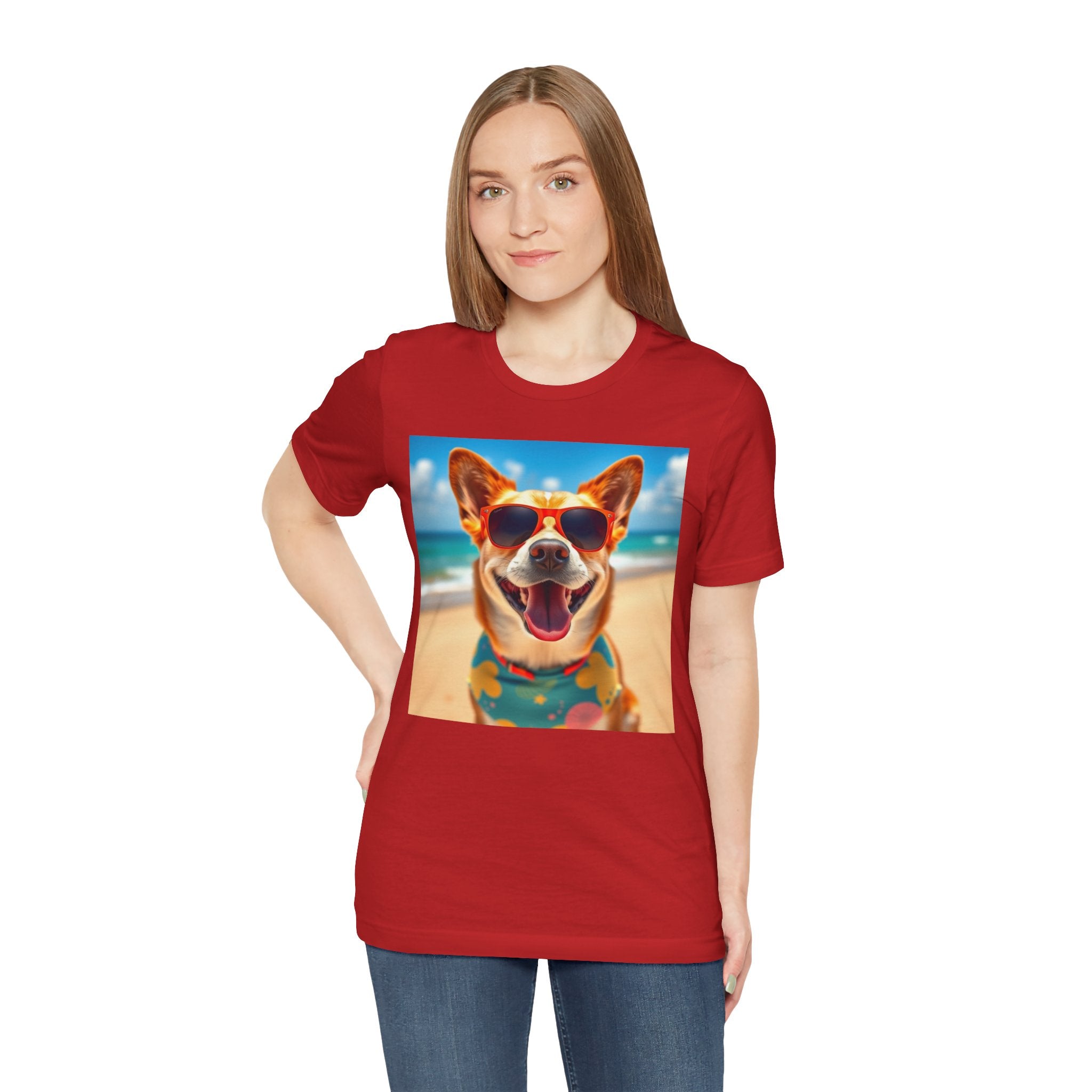 Happy Pup Beach Vibes Unisex Short Sleeve Tee
