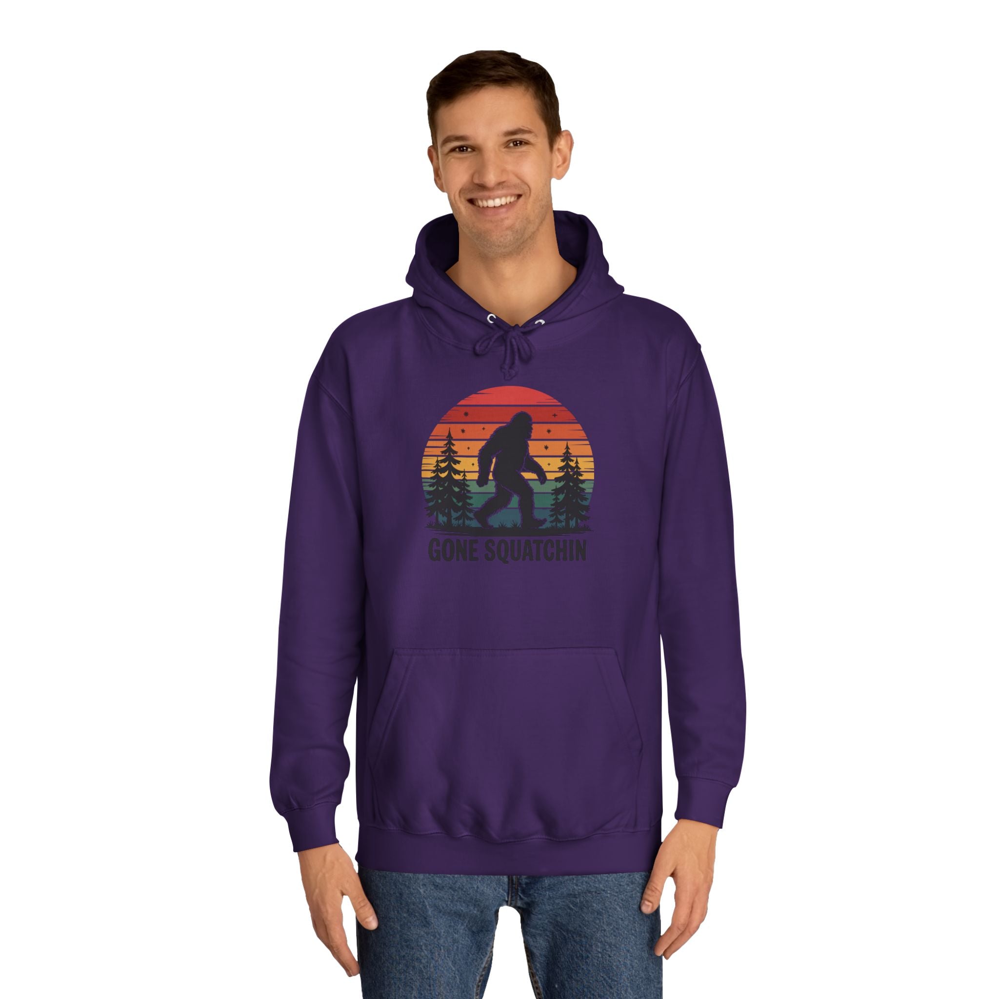 Retro Bigfoot Hoodie - "Gone Squatchin"