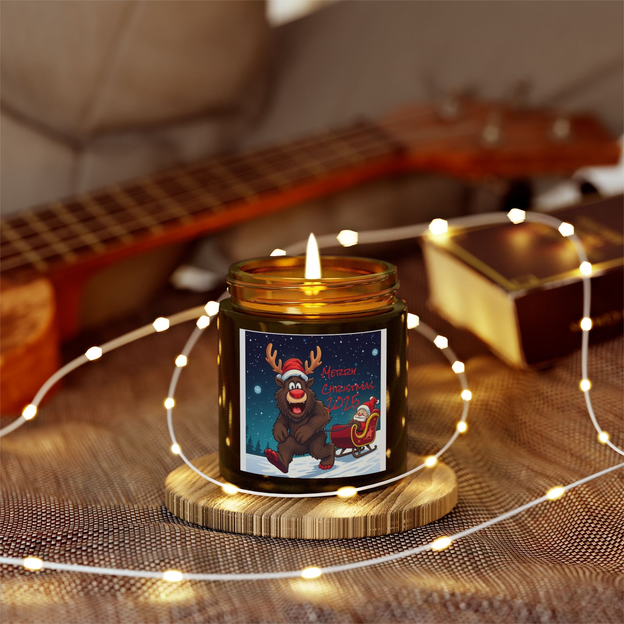 Holiday Scented Candles - Coconut Apricot Wax (4oz, 9oz) - Merry Christmas 2023