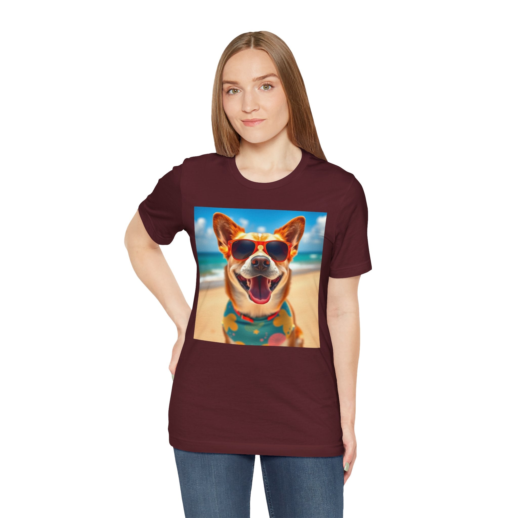 Happy Pup Beach Vibes Unisex Short Sleeve Tee