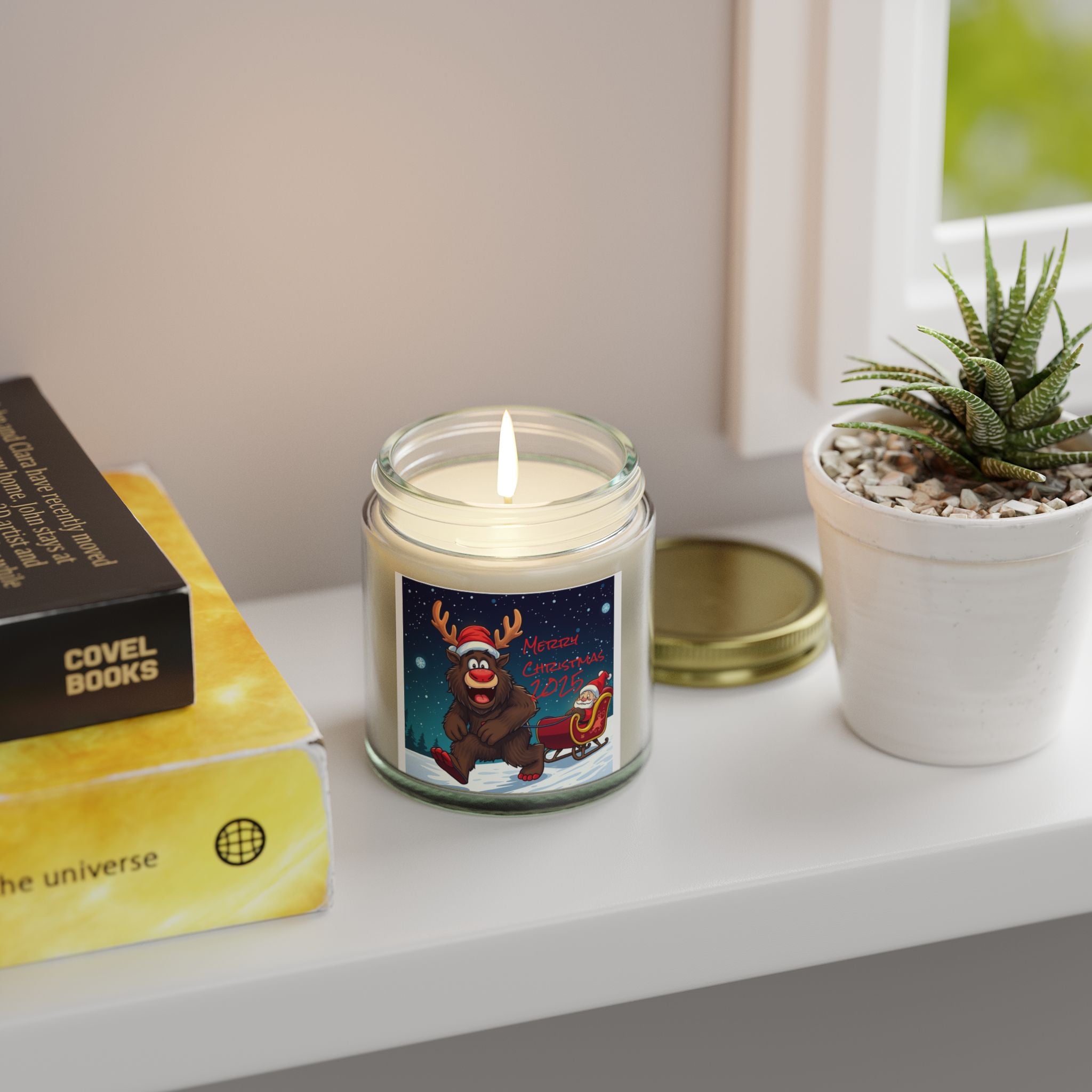 Holiday Scented Candles - Coconut Apricot Wax (4oz, 9oz) - Merry Christmas 2023