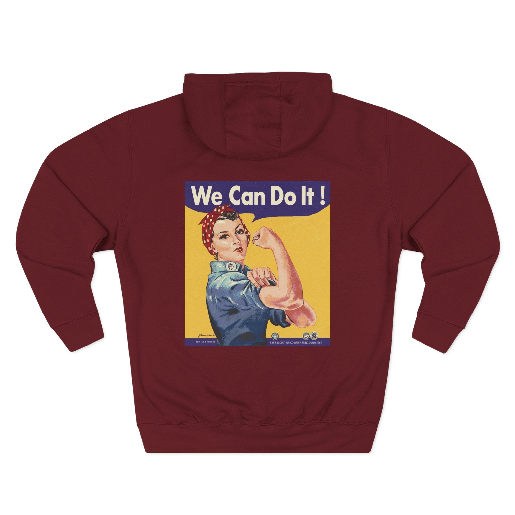 Empowering Women's Fleece Hoodie - 'Woman Up' & 'We Can Do It!' Designs