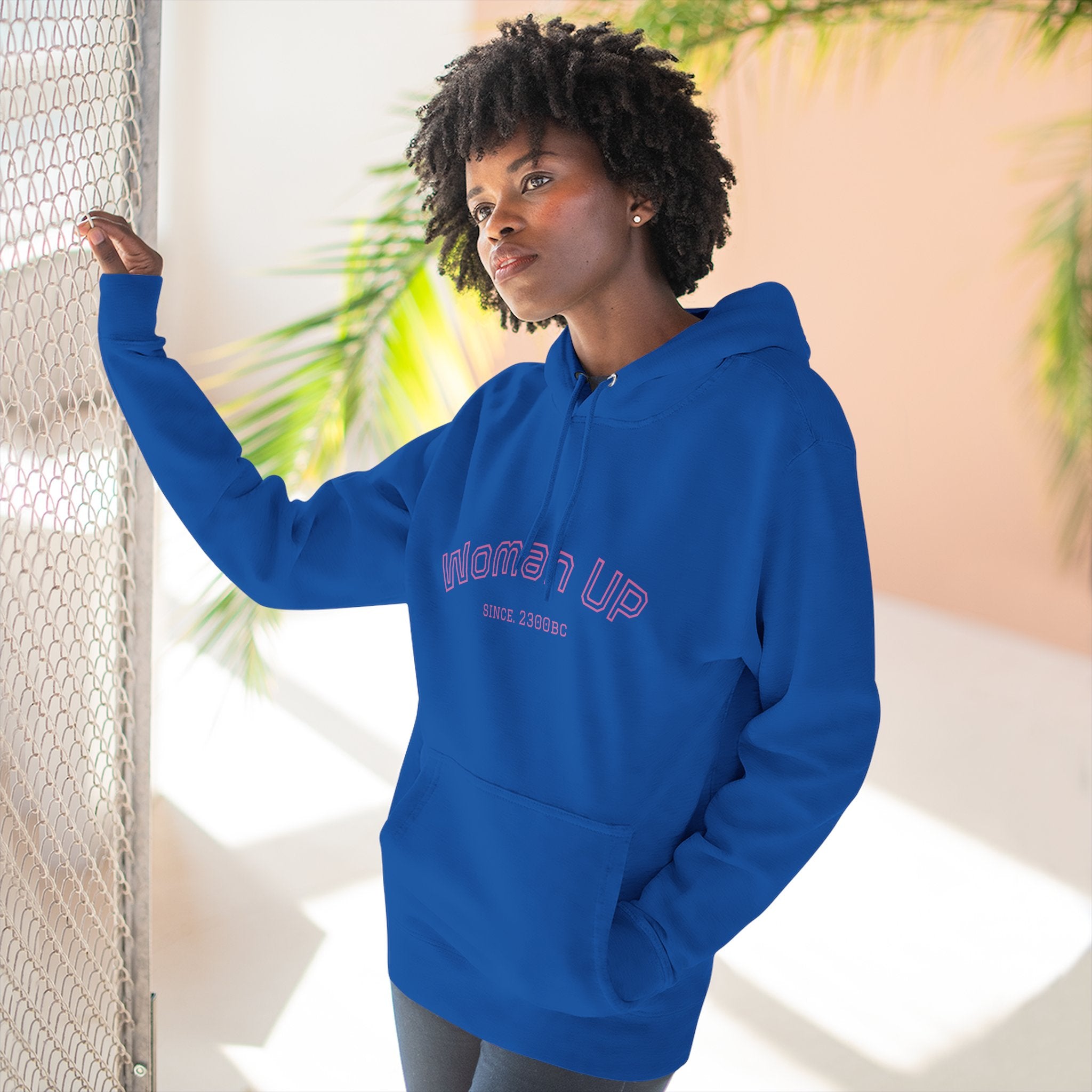 Empowering Women's Fleece Hoodie - 'Woman Up' & 'We Can Do It!' Designs