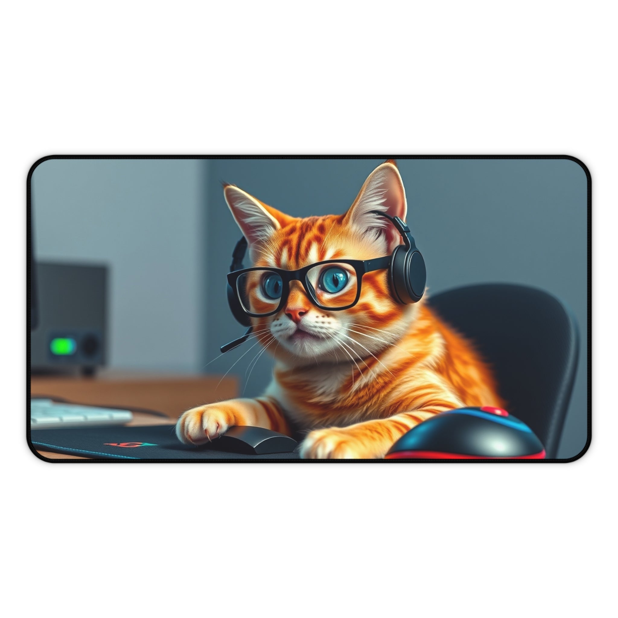 Playful Cat Desk Mat - Perfect Home Office Accessory for Cat Lovers