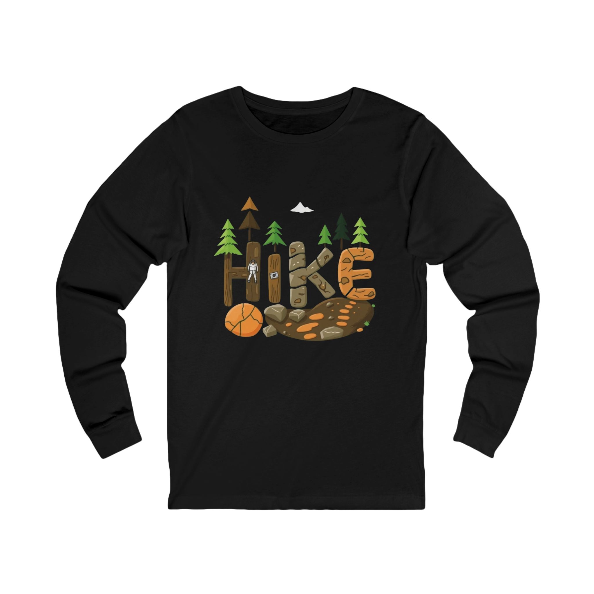 Outdoor Adventure Long Sleeve Tee - 'Hike' Graphic