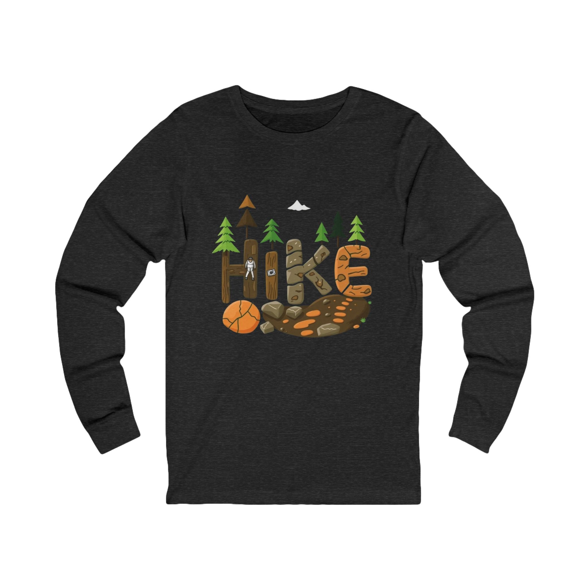 Outdoor Adventure Long Sleeve Tee - 'Hike' Graphic