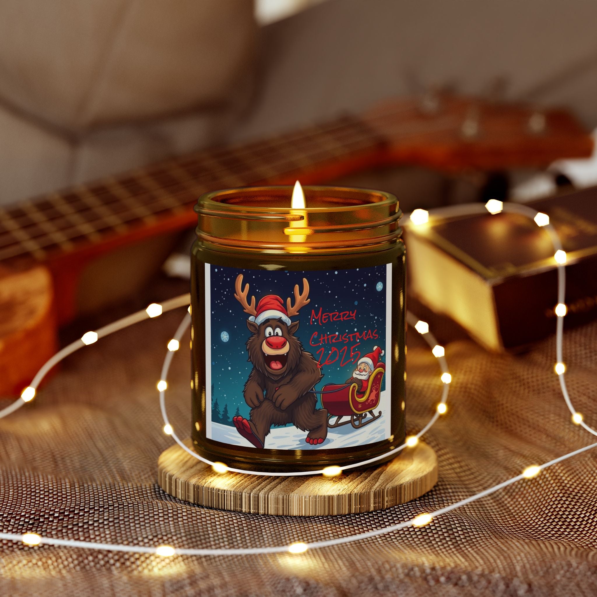 Holiday Scented Candles - Coconut Apricot Wax (4oz, 9oz) - Merry Christmas 2023