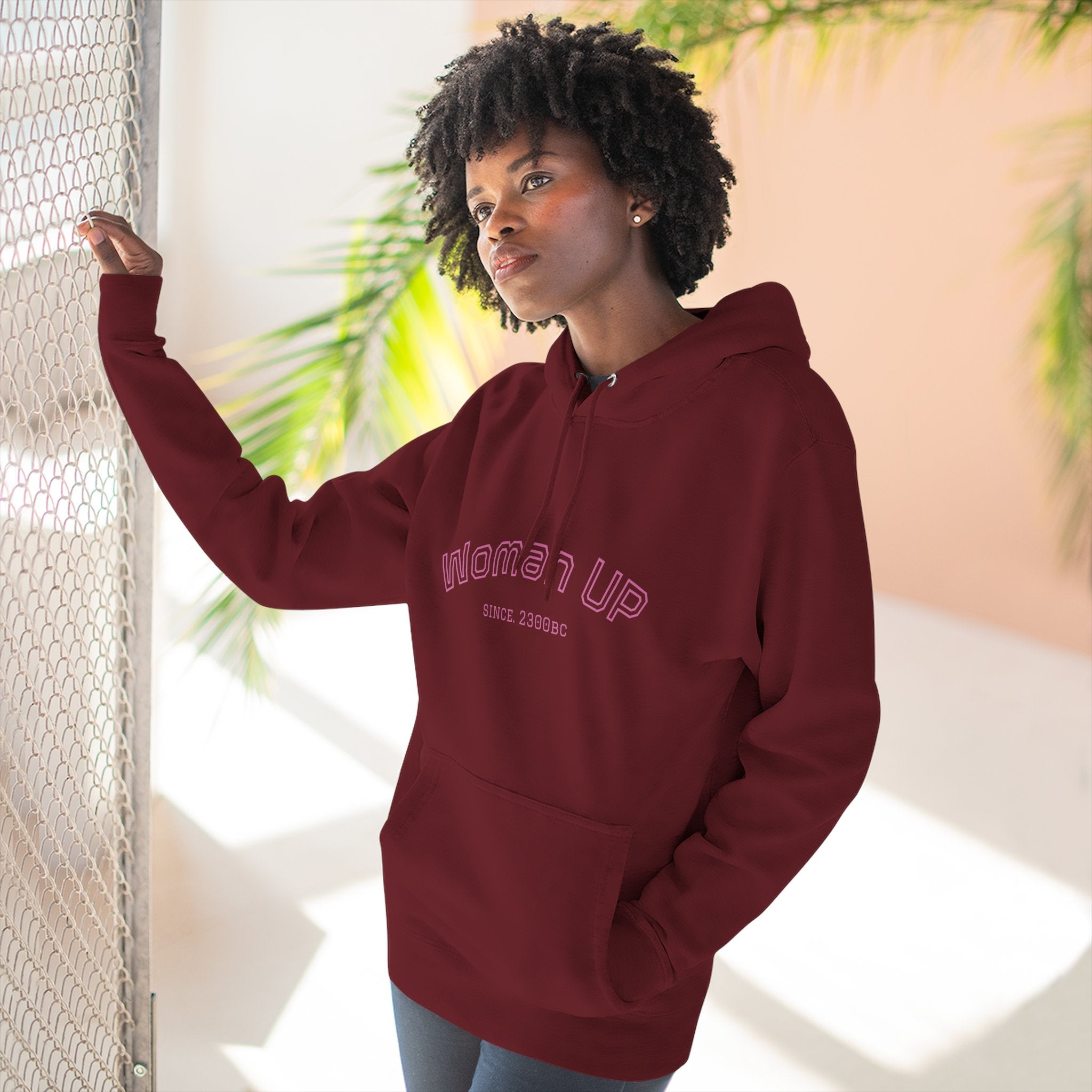 Empowering Women's Fleece Hoodie - 'Woman Up' & 'We Can Do It!' Designs