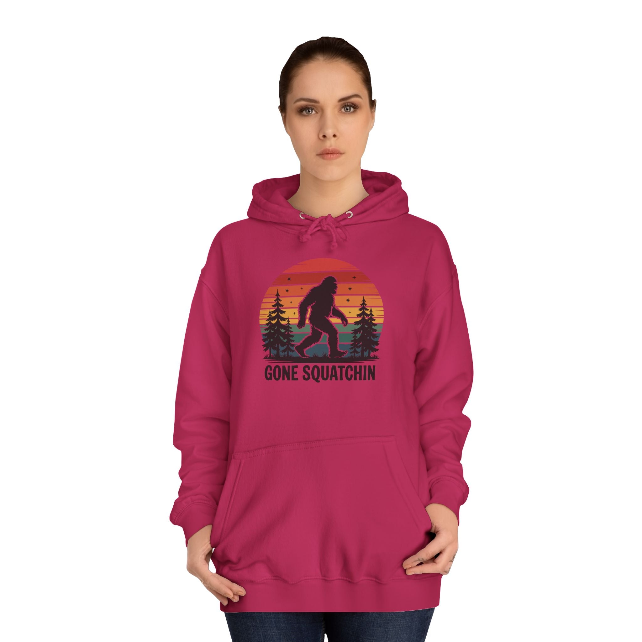 Retro Bigfoot Hoodie - "Gone Squatchin"