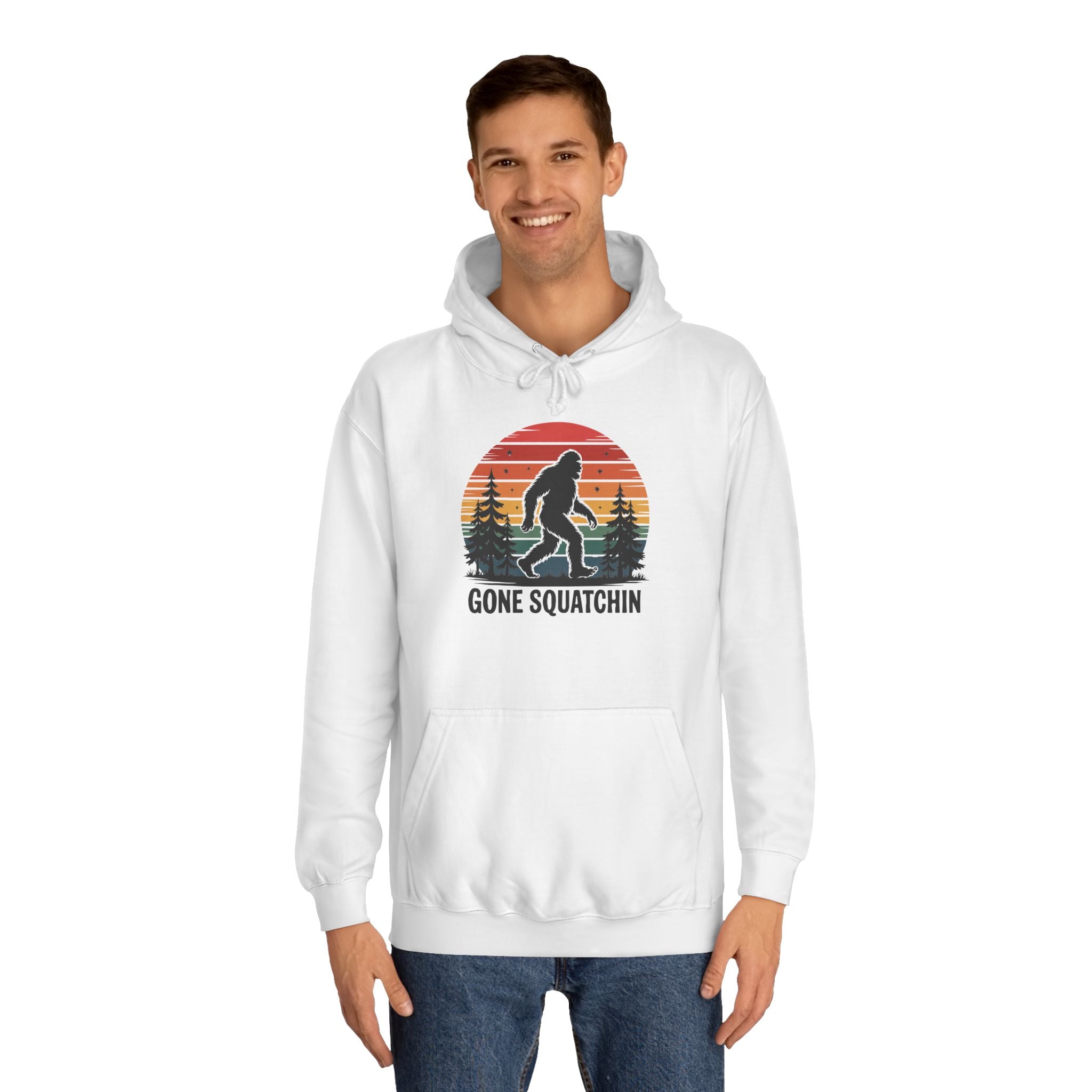 Retro Bigfoot Hoodie - "Gone Squatchin"