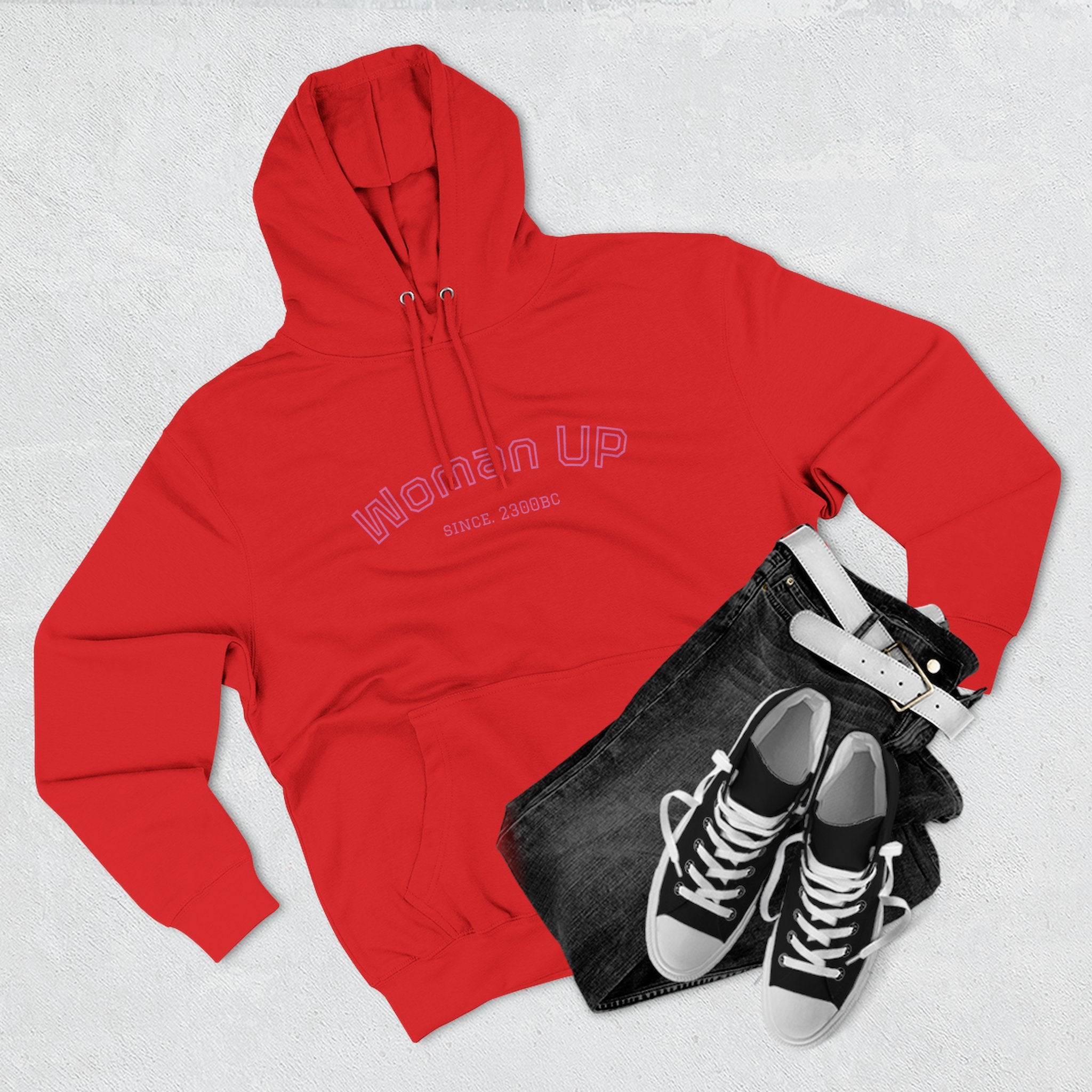 Empowering Women's Fleece Hoodie - 'Woman Up' & 'We Can Do It!' Designs