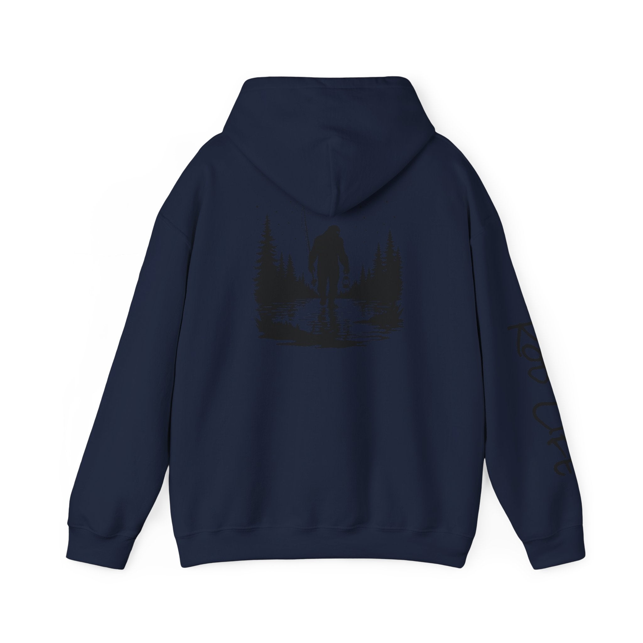 Gone Fishin' Bigfoot Hoodie - Unisex Heavy Blend™ Sweatshirt for Nature Lovers