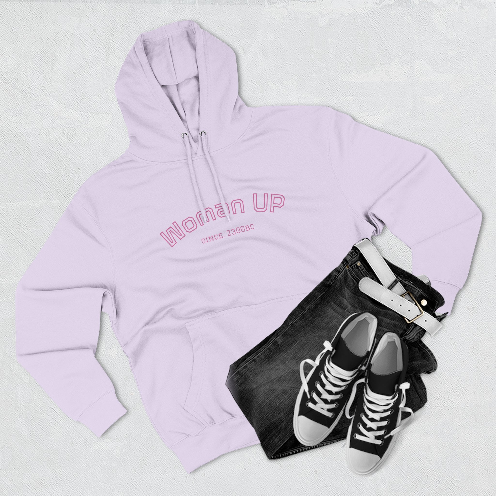 Empowering Women's Fleece Hoodie - 'Woman Up' & 'We Can Do It!' Designs