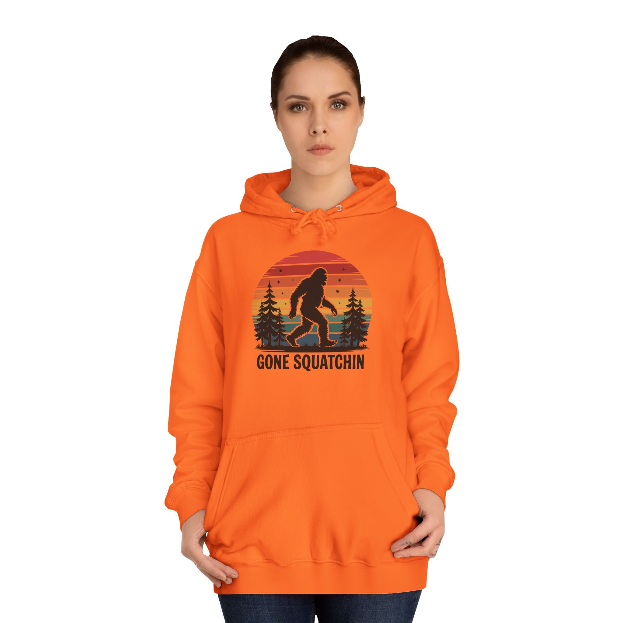 Retro Bigfoot Hoodie - "Gone Squatchin"