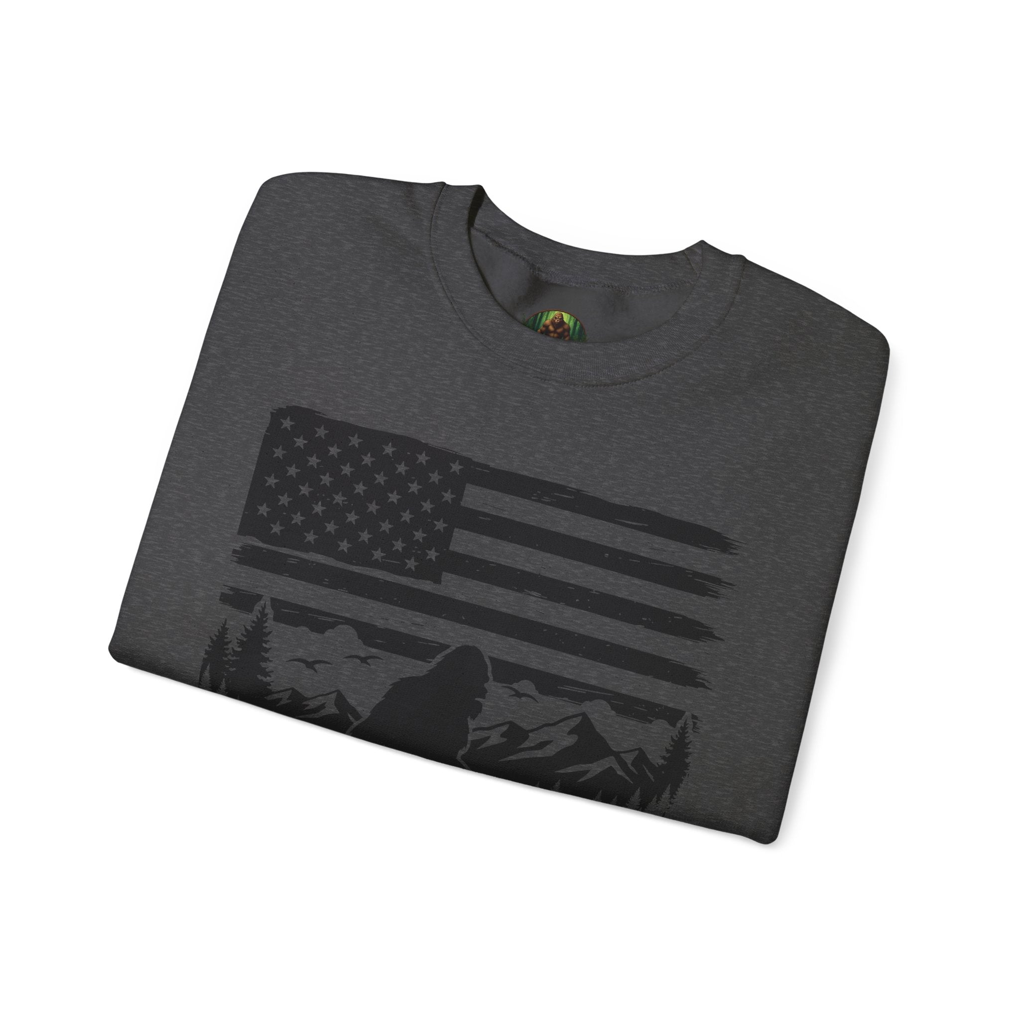 Bigfoot American Flag Crewneck Sweatshirt