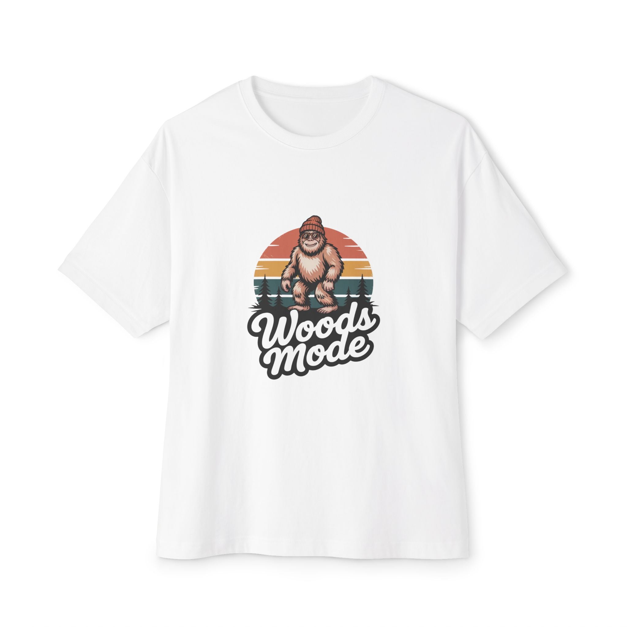 Retro Bigfoot Woods Mode Unisex Oversized Tee