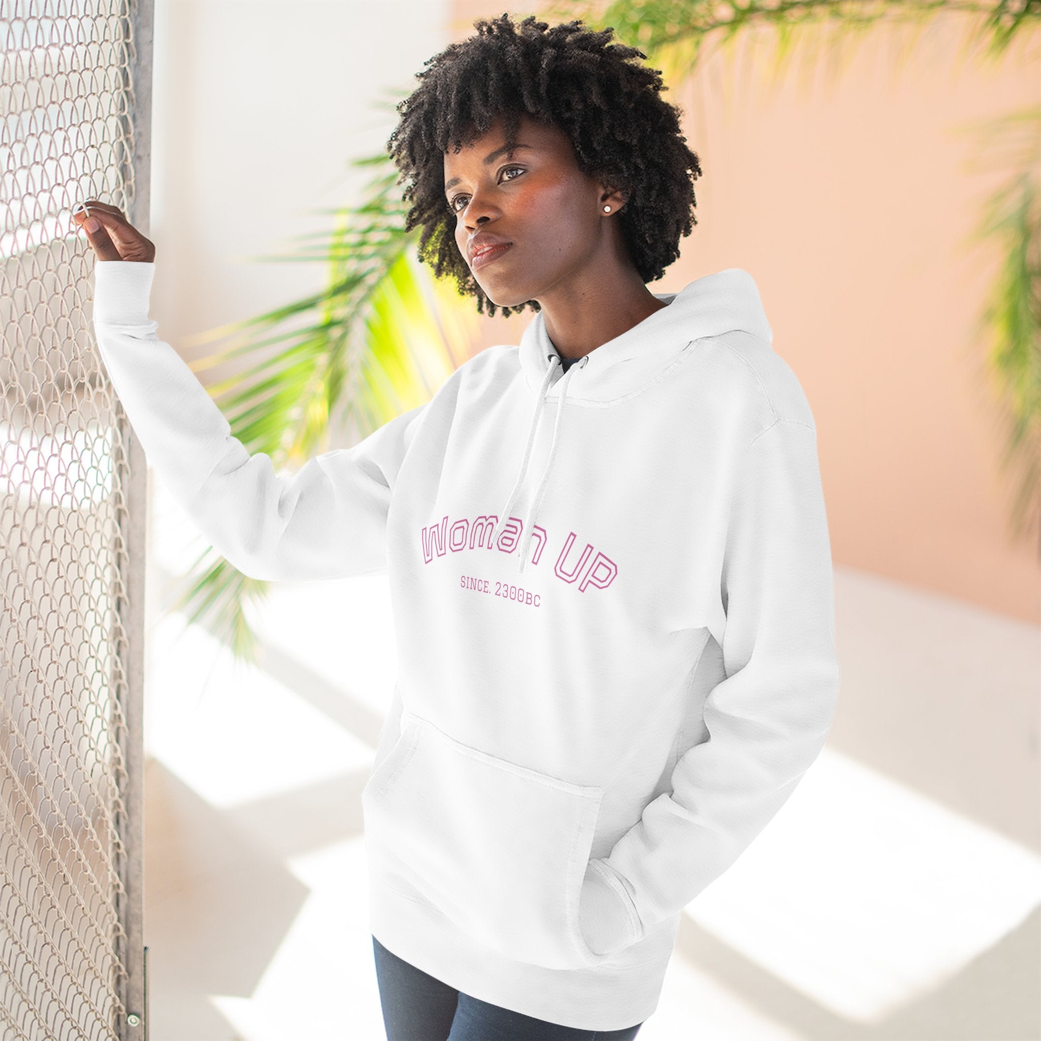 Empowering Women's Fleece Hoodie - 'Woman Up' & 'We Can Do It!' Designs