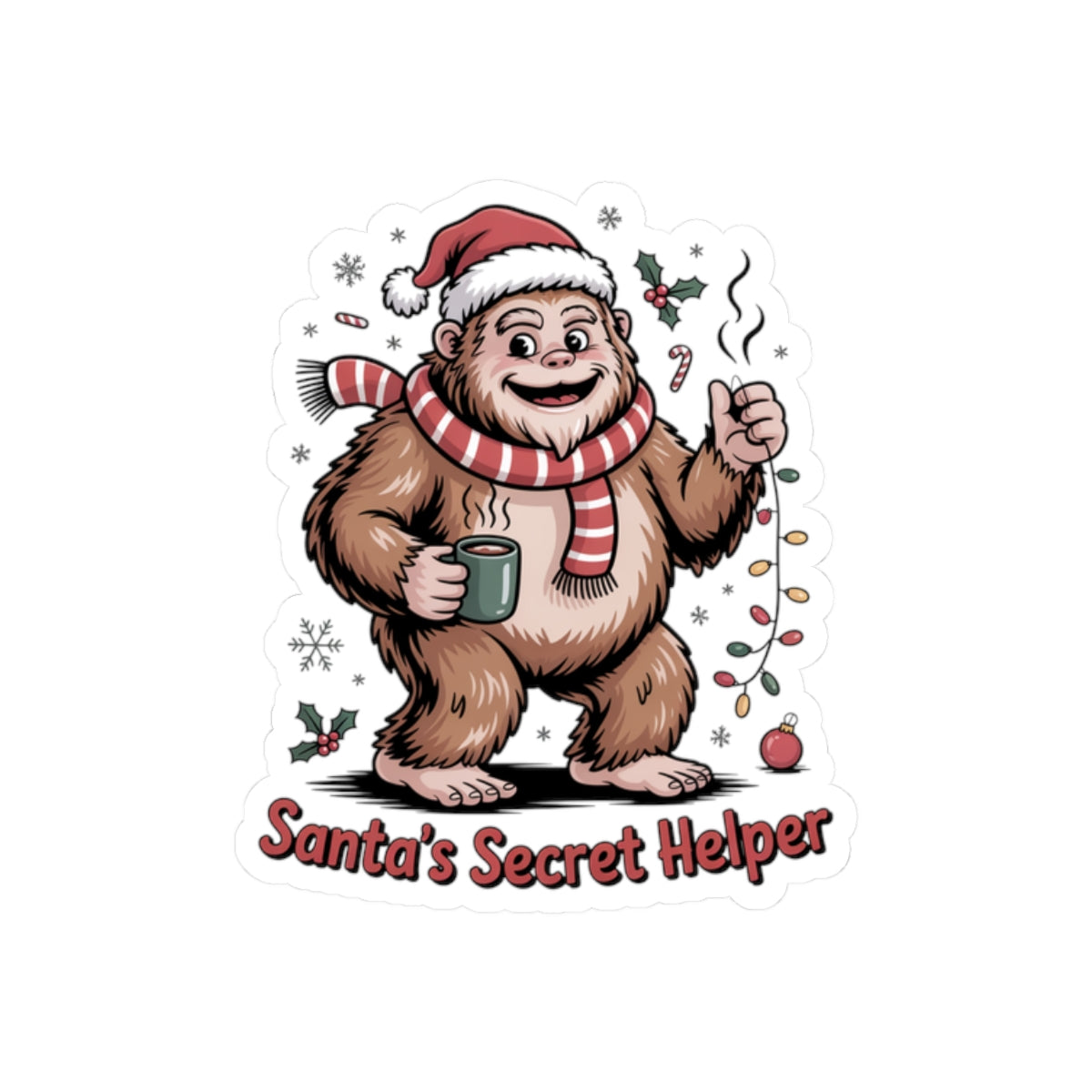 Santa's Secret Helper Kiss-Cut Stickers - Perfect for Holiday Cheer and Gifting