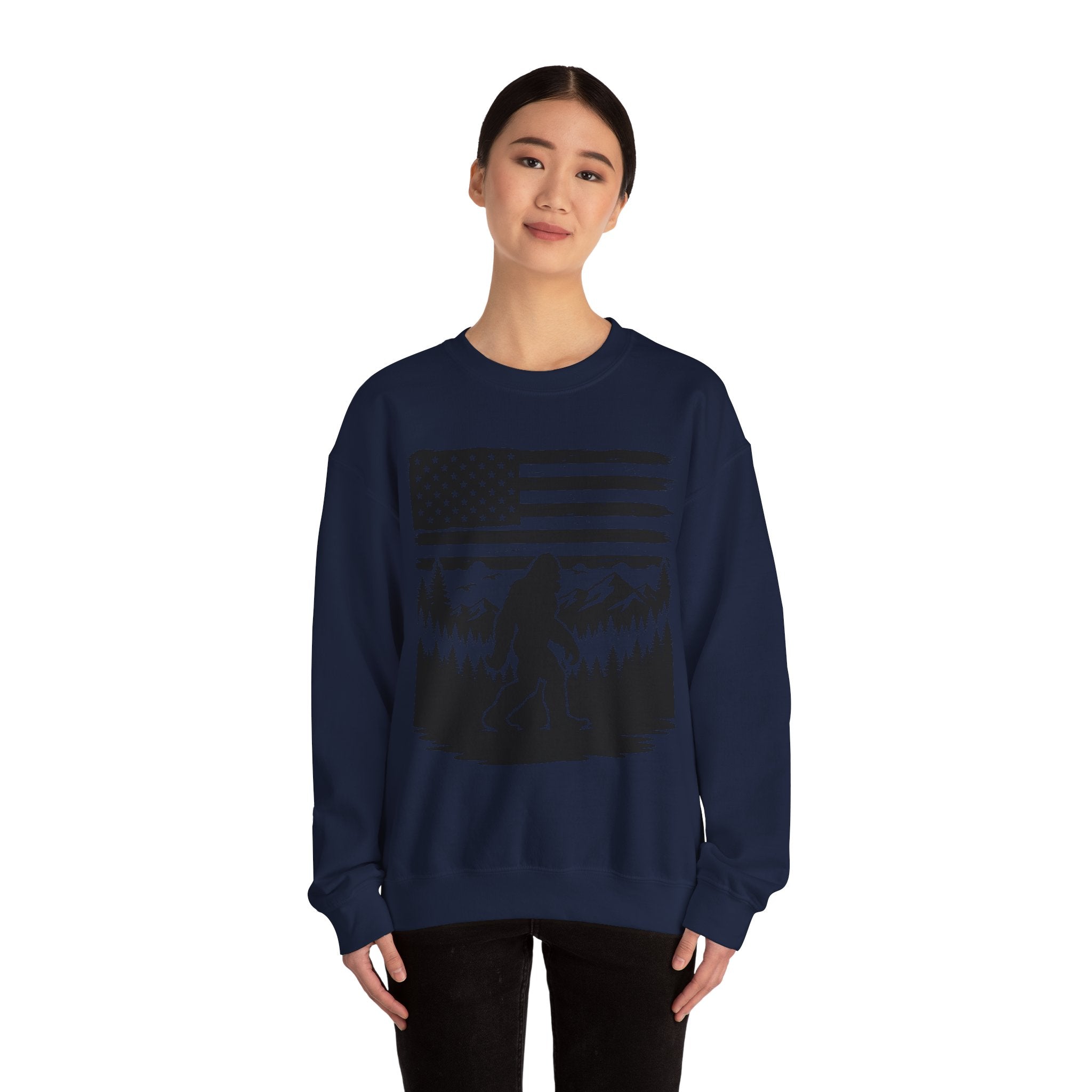 Bigfoot American Flag Crewneck Sweatshirt