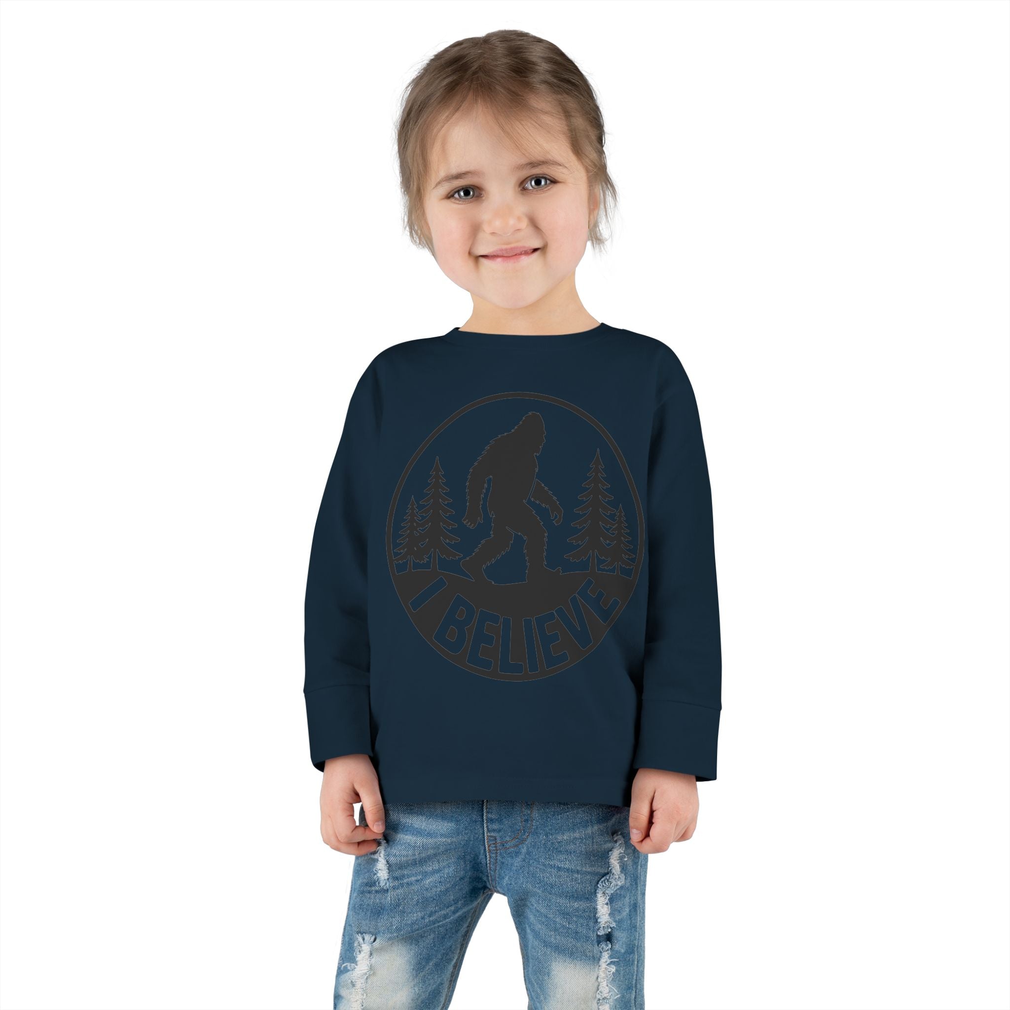 I Believe Bigfoot Toddler Long Sleeve Tee