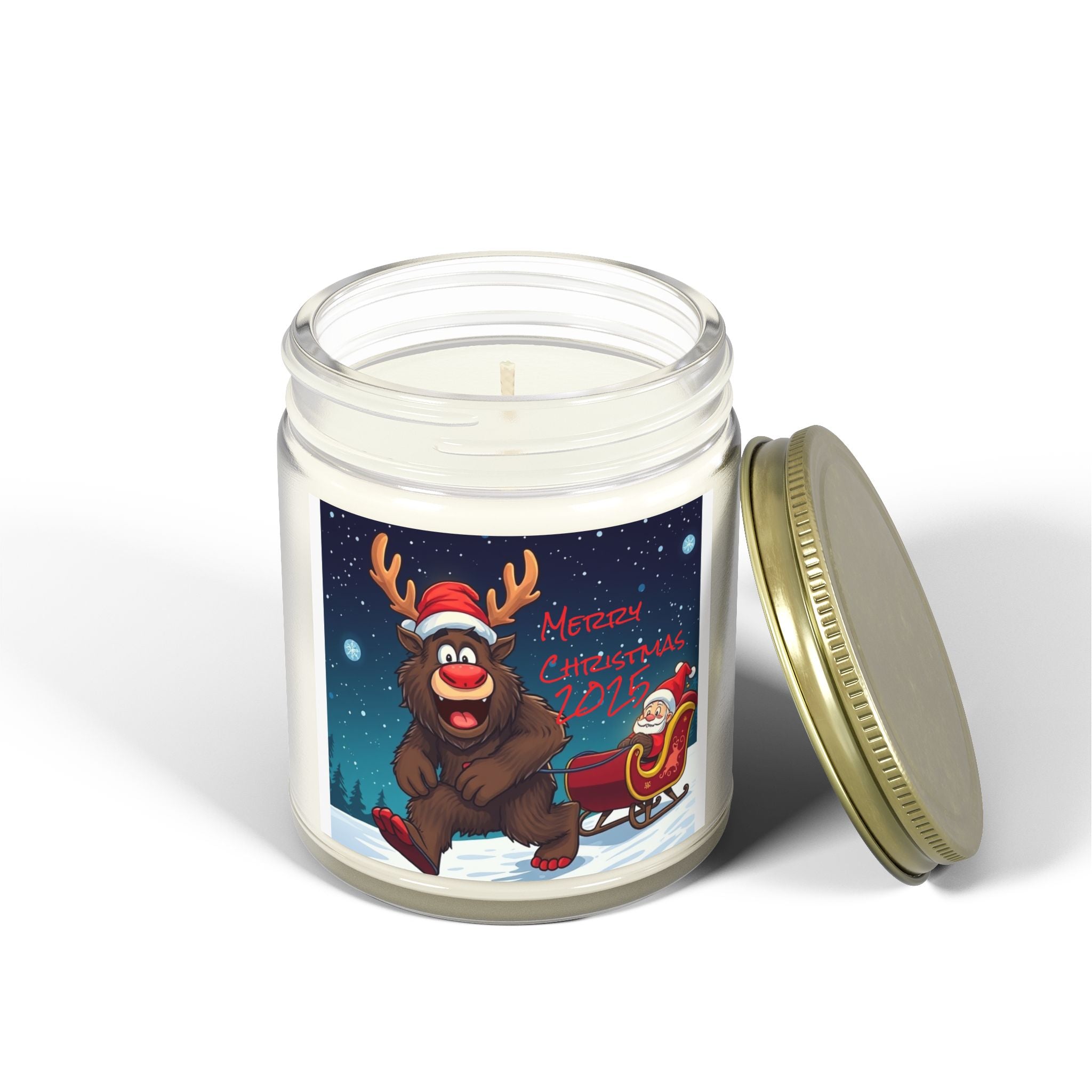 Holiday Scented Candles - Coconut Apricot Wax (4oz, 9oz) - Merry Christmas 2023