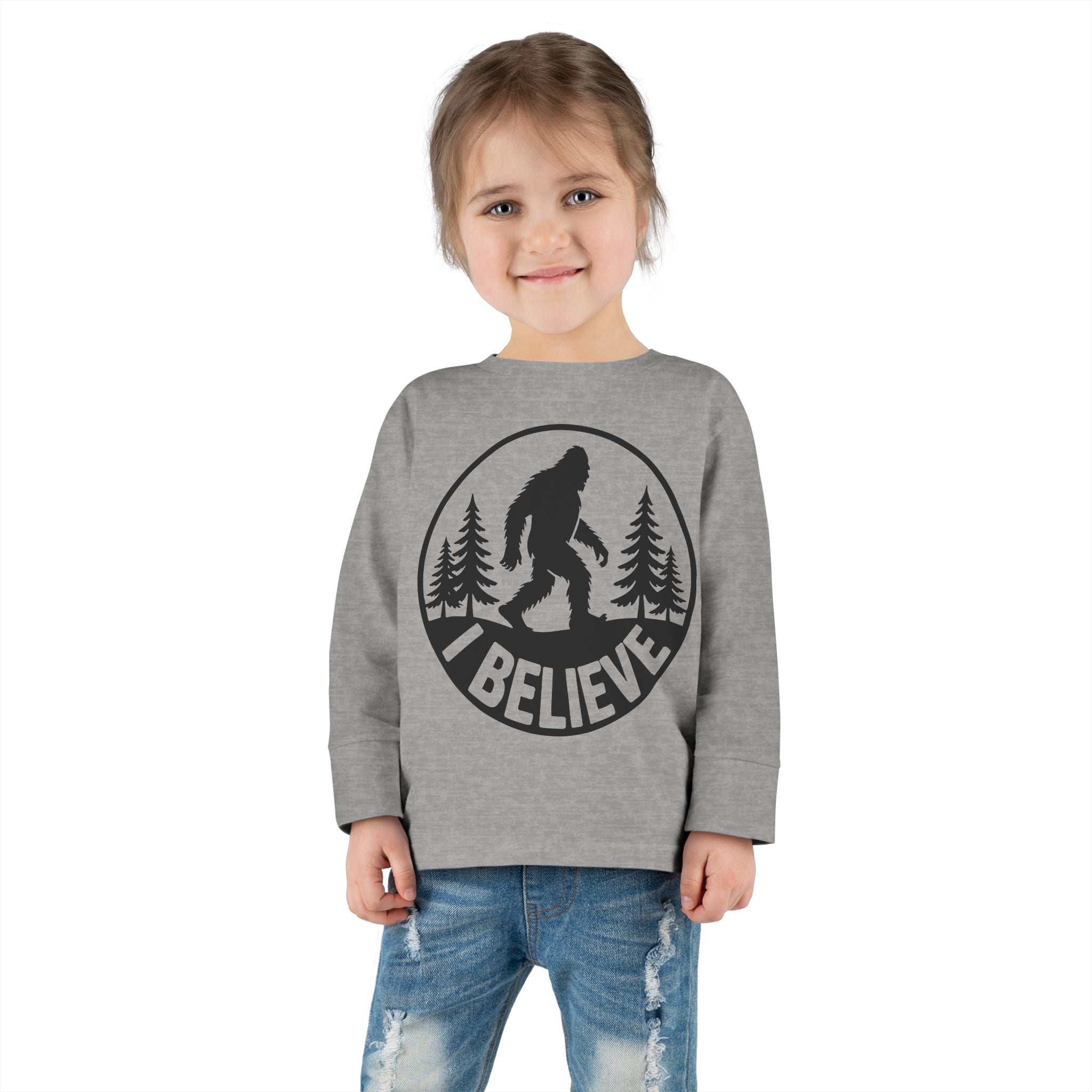 I Believe Bigfoot Toddler Long Sleeve Tee