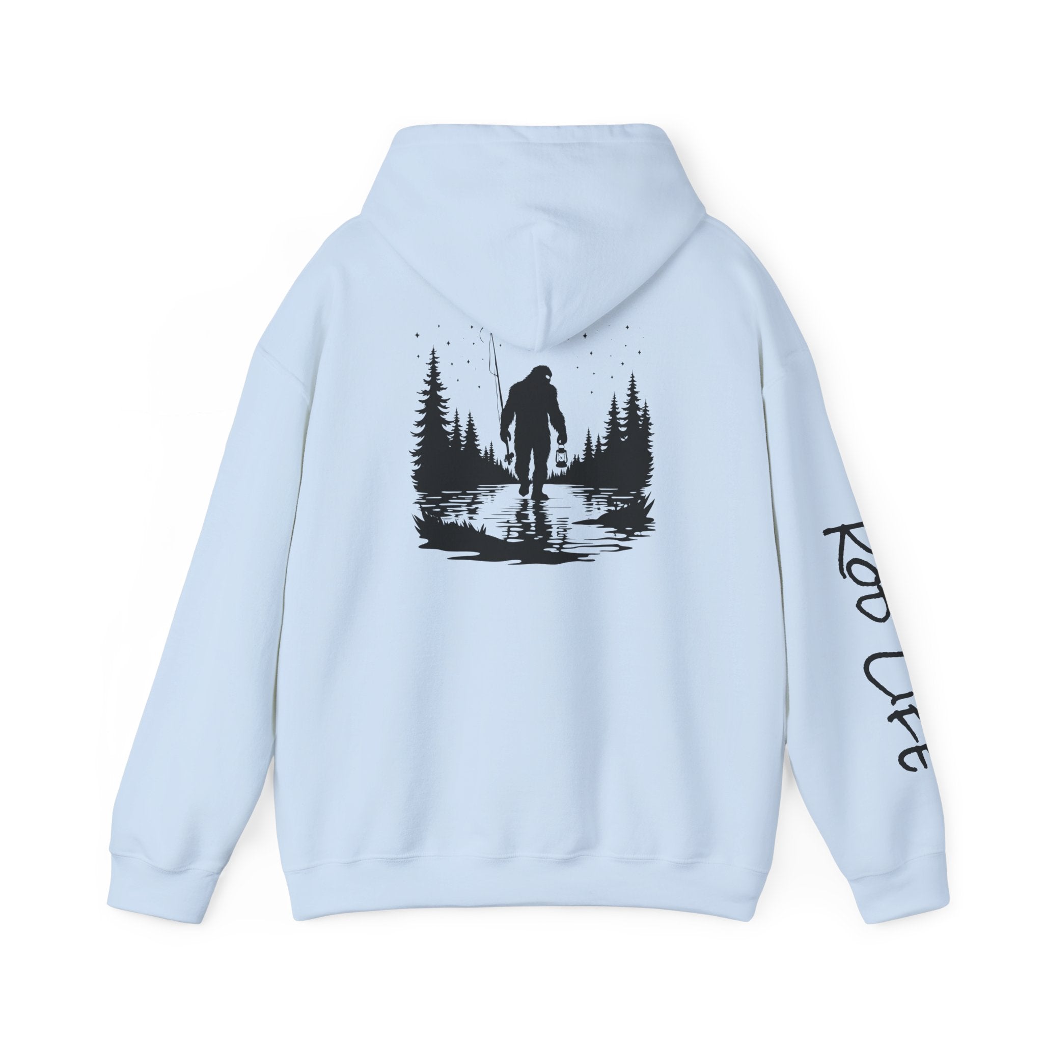 Gone Fishin' Bigfoot Hoodie - Unisex Heavy Blend™ Sweatshirt for Nature Lovers