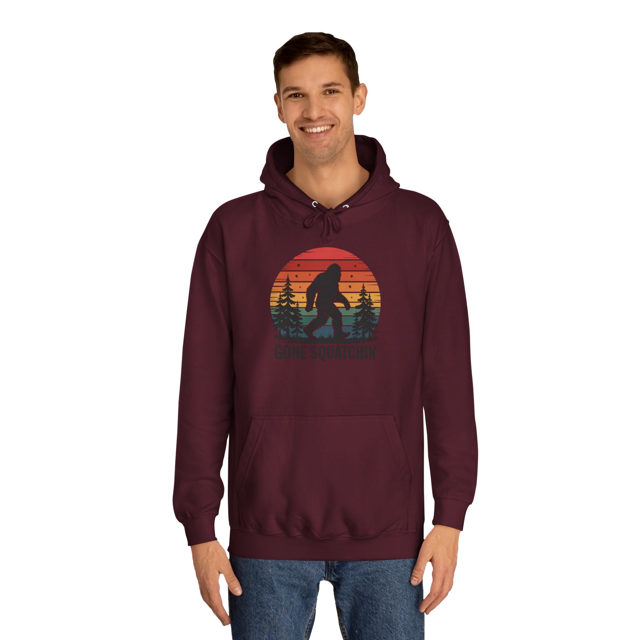 Retro Bigfoot Hoodie - "Gone Squatchin"